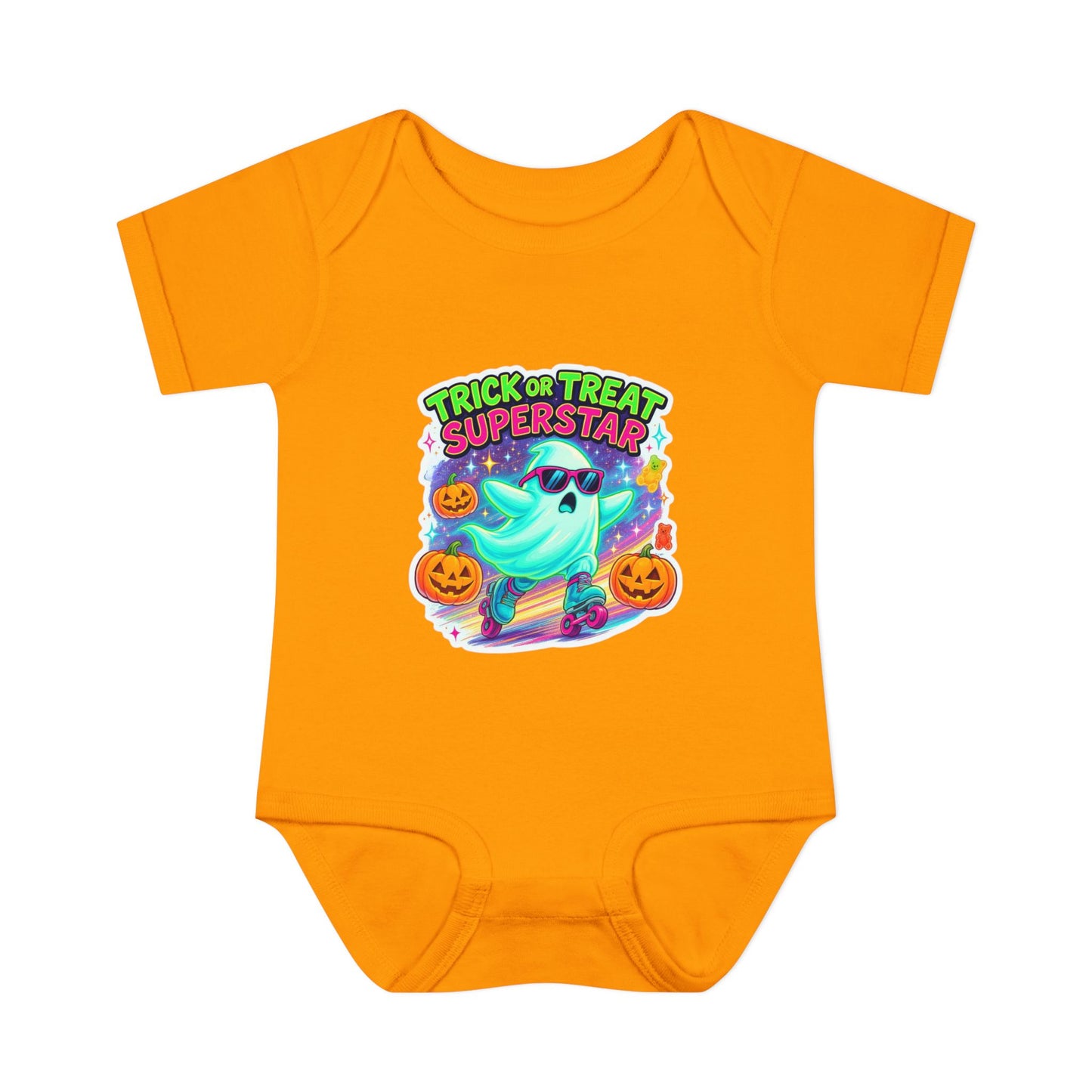 Trick or Treat Ghost Baby Bodysuit, Halloween Infant Onesie, Cute Baby Costume, Halloween Gift, Baby Superhero Outfit