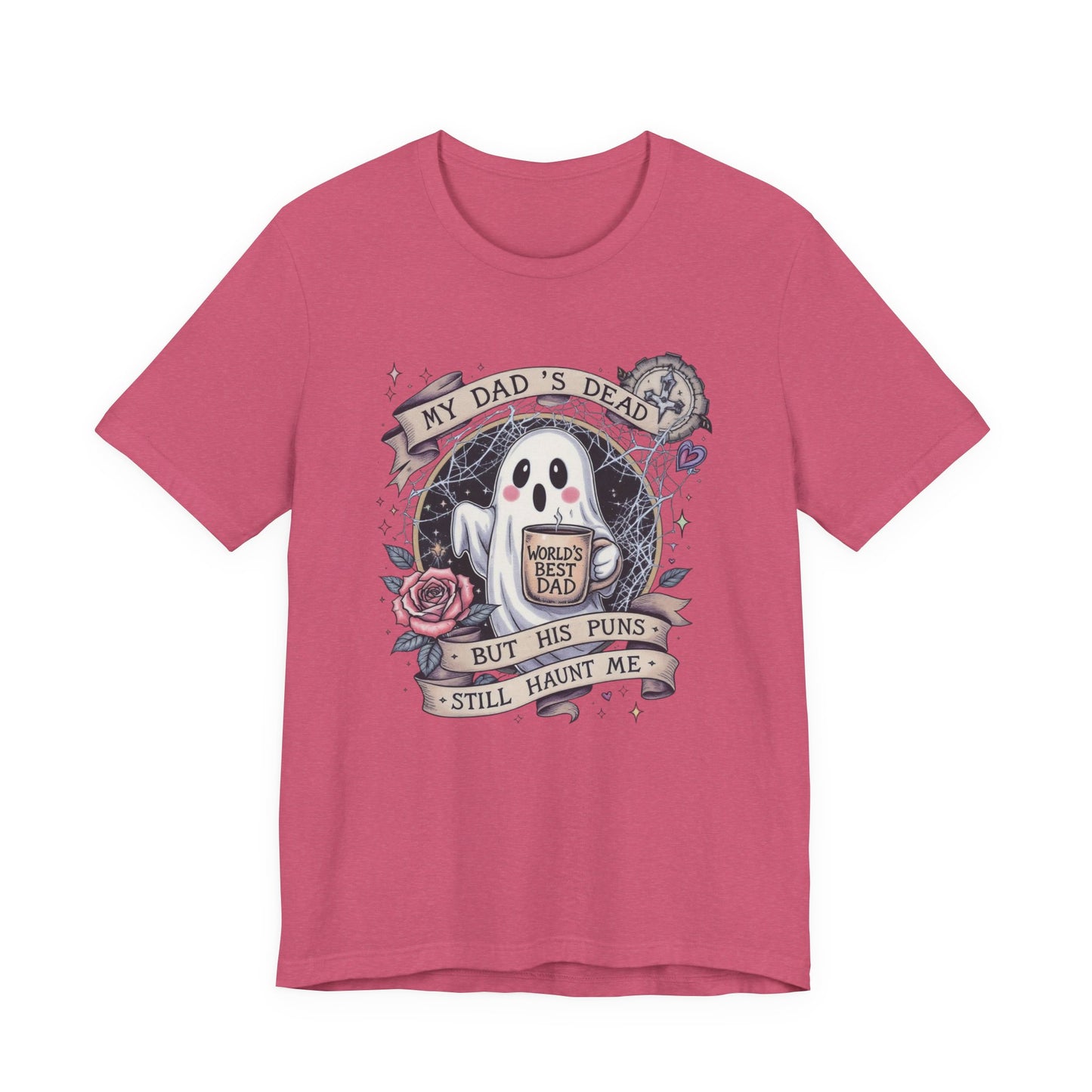 My Dad's Dead Ghost T-Shirt, Funny Grief Tee, Halloween Humor Shirt, Unique Gift for Dad, Spooky Casualwear