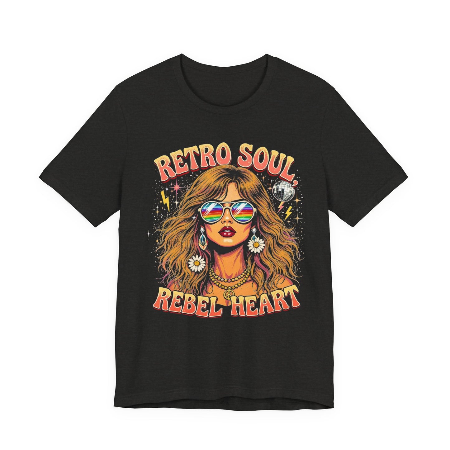 Retro Soul Rebel Heart Tee | Boho Vintage T-Shirt, Summer Festival Wear, Music Lover Gift, Unisex Graphic Tee, Retro Fashion Top