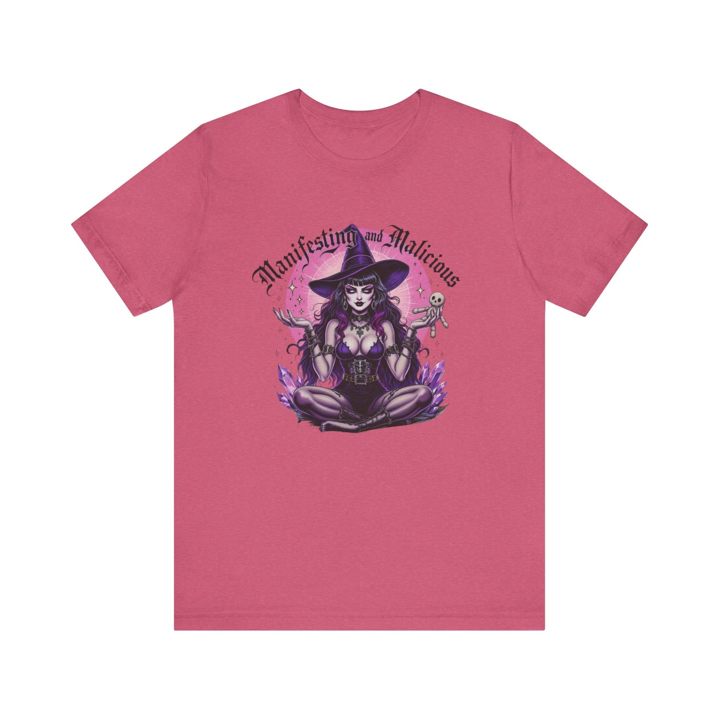 Witchy Manifesting Tee, Unisex Short Sleeve Shirt, Magician Graphic T-Shirt, Boho Style Top, Halloween Gift, Spiritual Empowerment Apparel