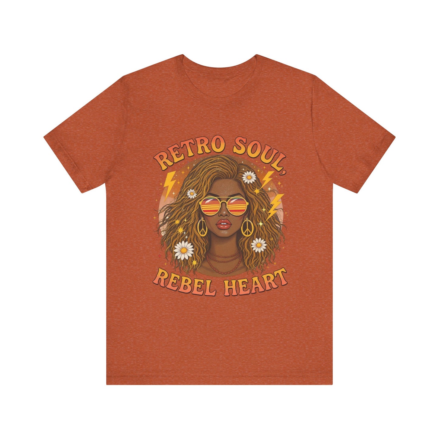 Retro Soul Rebel Heart Tee, Unisex Graphic T-Shirt, Vintage Inspired, Boho Chic, Music Lover's Gift, Summer Fashion