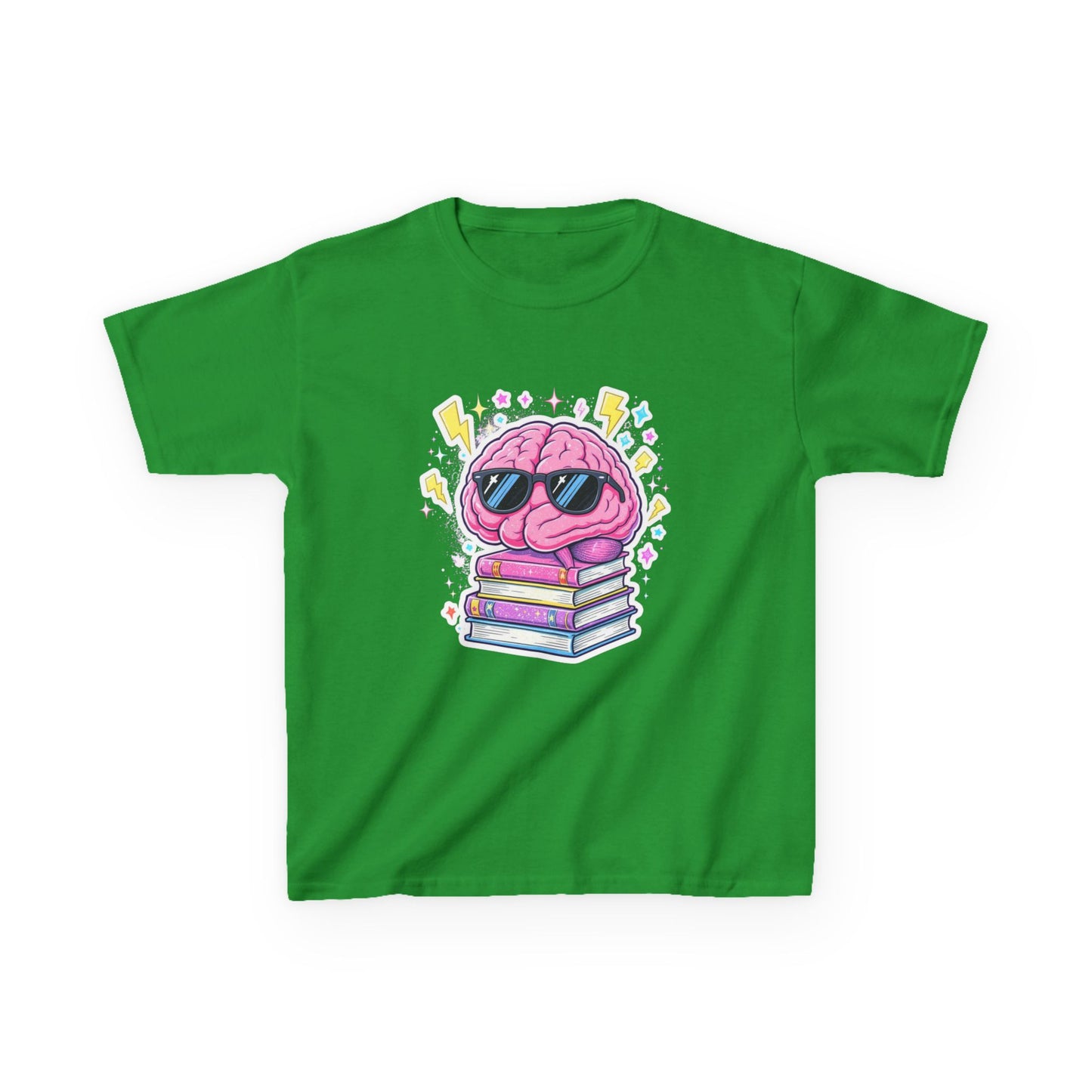 Cool Brainy Kids Tee - Fun Graphic T-Shirt for Students, Gift for Book Lovers, Classroom Wear, Science Theme, Back to School