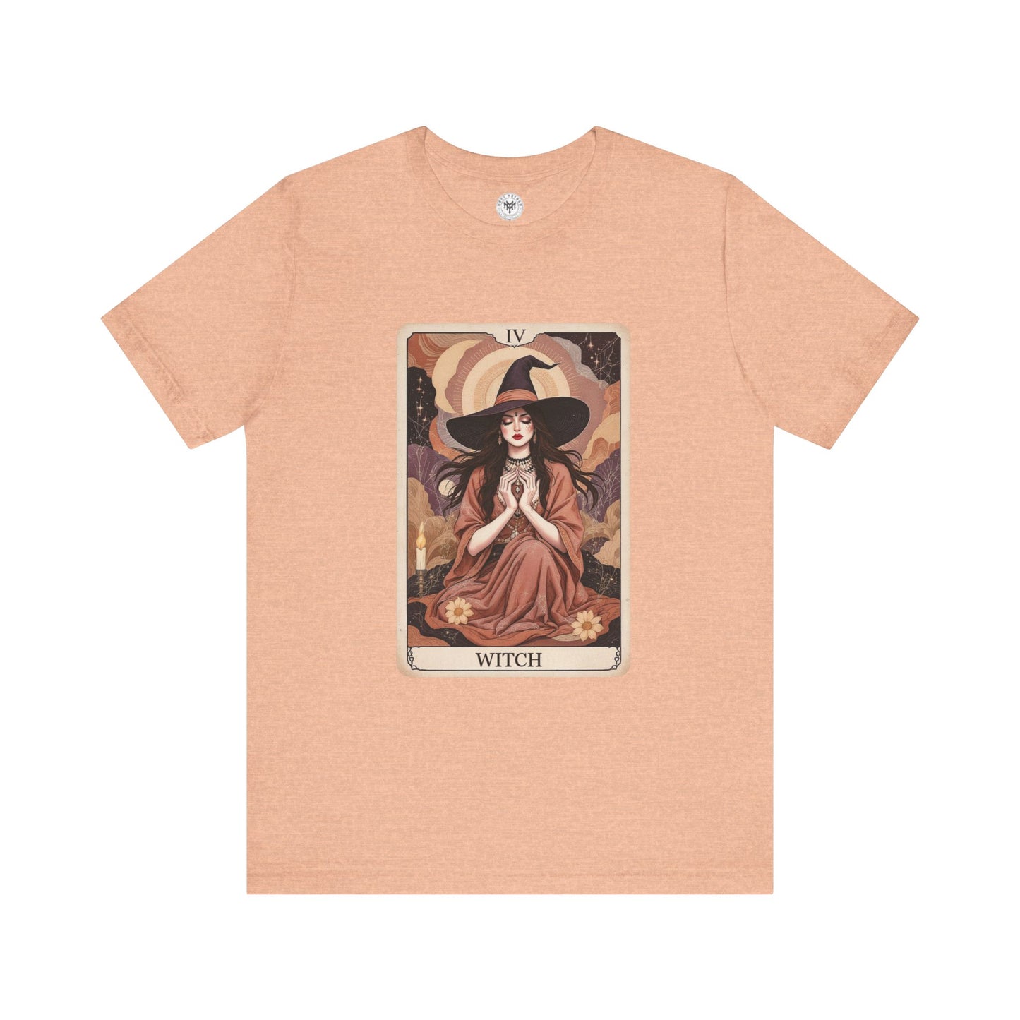 Witch Graphic Tee - Unisex Jersey Short Sleeve T-Shirt, Spooky Casual Wear, Tarot Card Style, Great for Halloween, Gift for Witches
