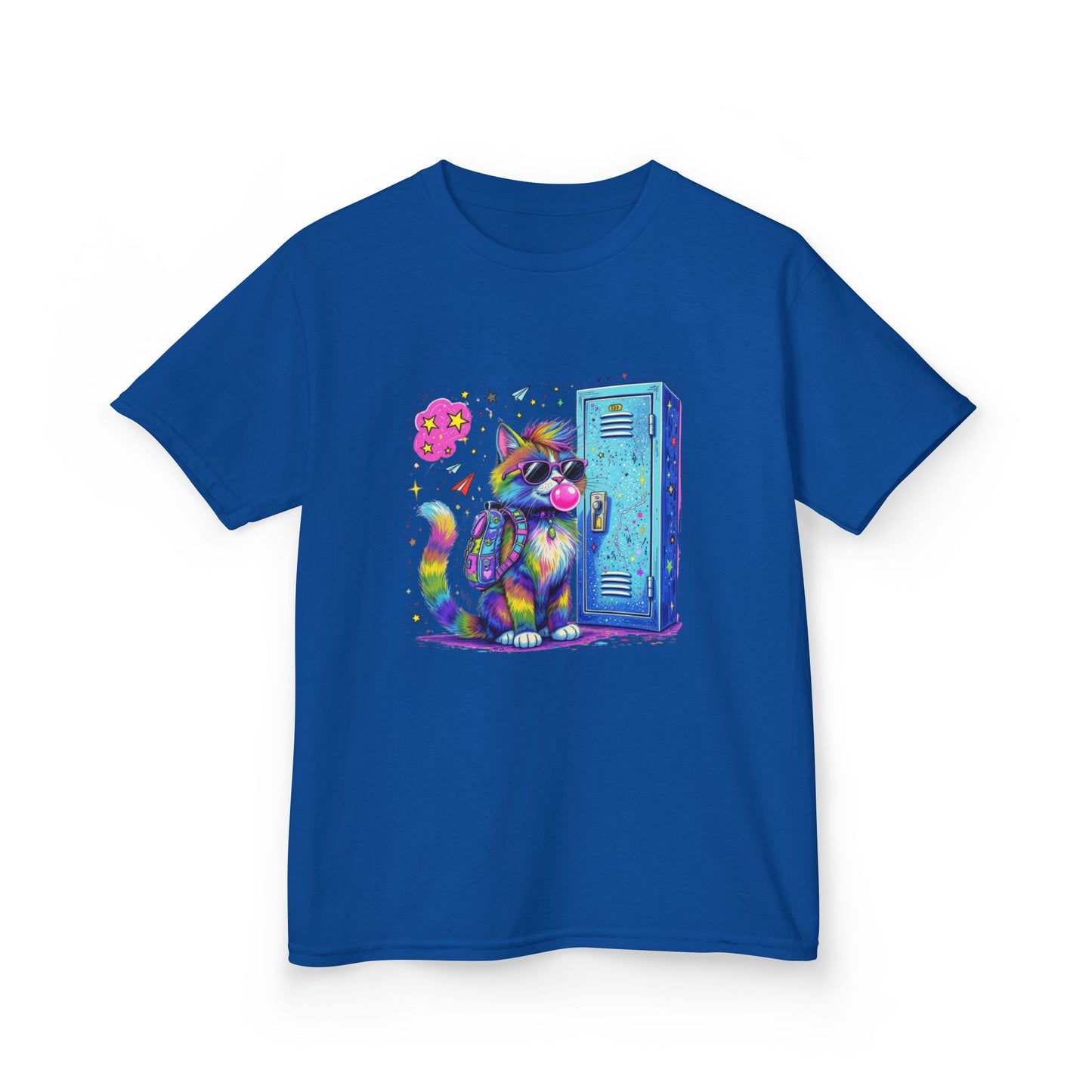 Cool Kat Kids Back-to-School Tee, Children's T-Shirt, Cat Graphic Tee, School Fashion, Kids Gift, Trendy Youth Apparel