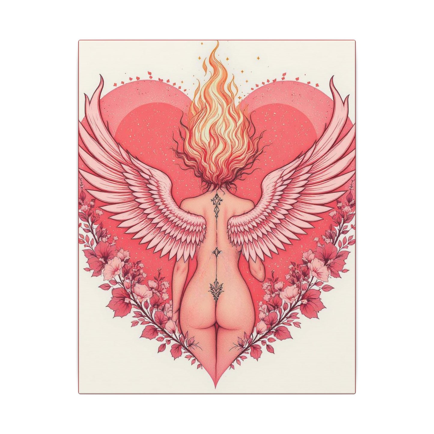 Romantic Canvas Art for Home Decor, Angel Wings Wall Art, Valentine's Gift, Feminine Decor, Boho Room Accent