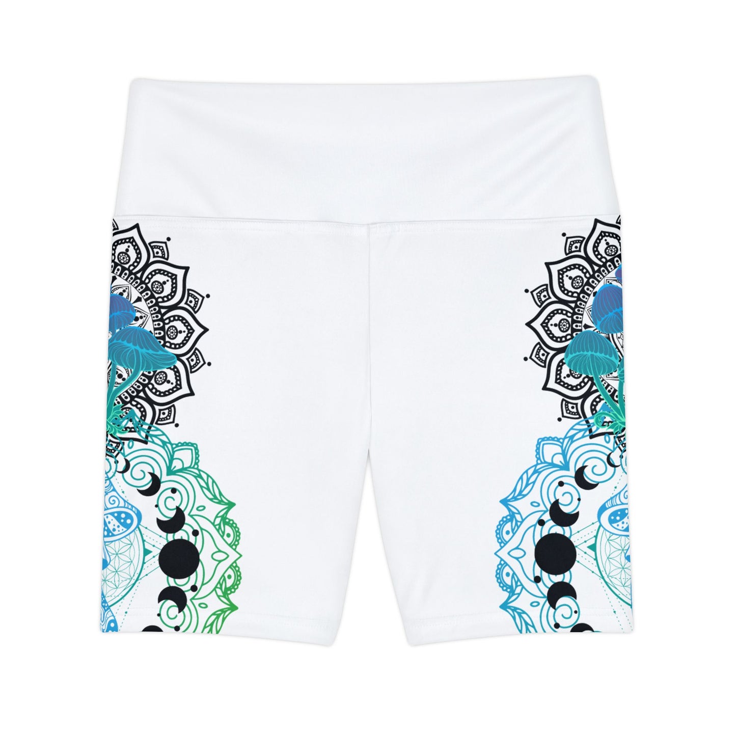 High Waisted Yoga Shorts (AOP)