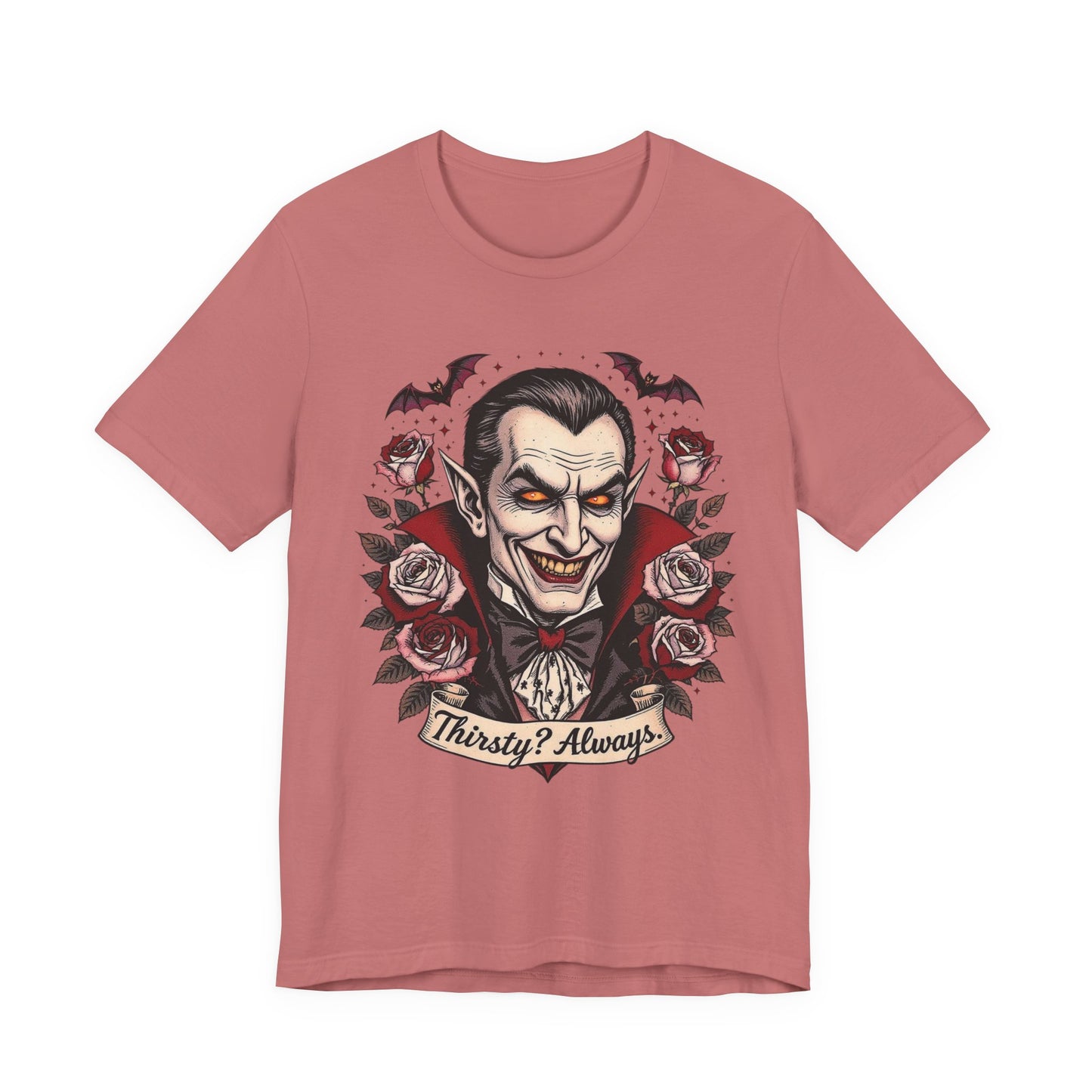 Vampire-Themed Short Sleeve Tee, Halloween Shirt, Unisex Graphic Tee, Posh Vampire Tee, Spooky Gift, Horror Lover's Apparel