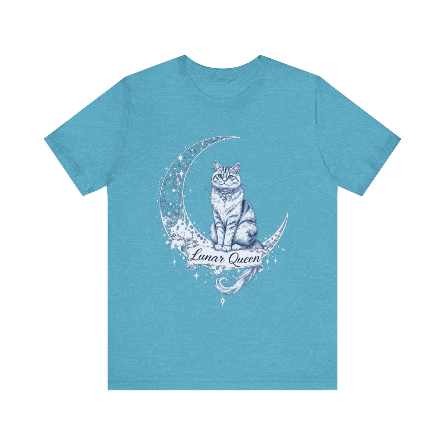 Lunar Queen Cat Tee, Unisex T-Shirt, Moon Cat Shirt, Astrology Gift, Celestial T-Shirt, Cat Lover Apparel