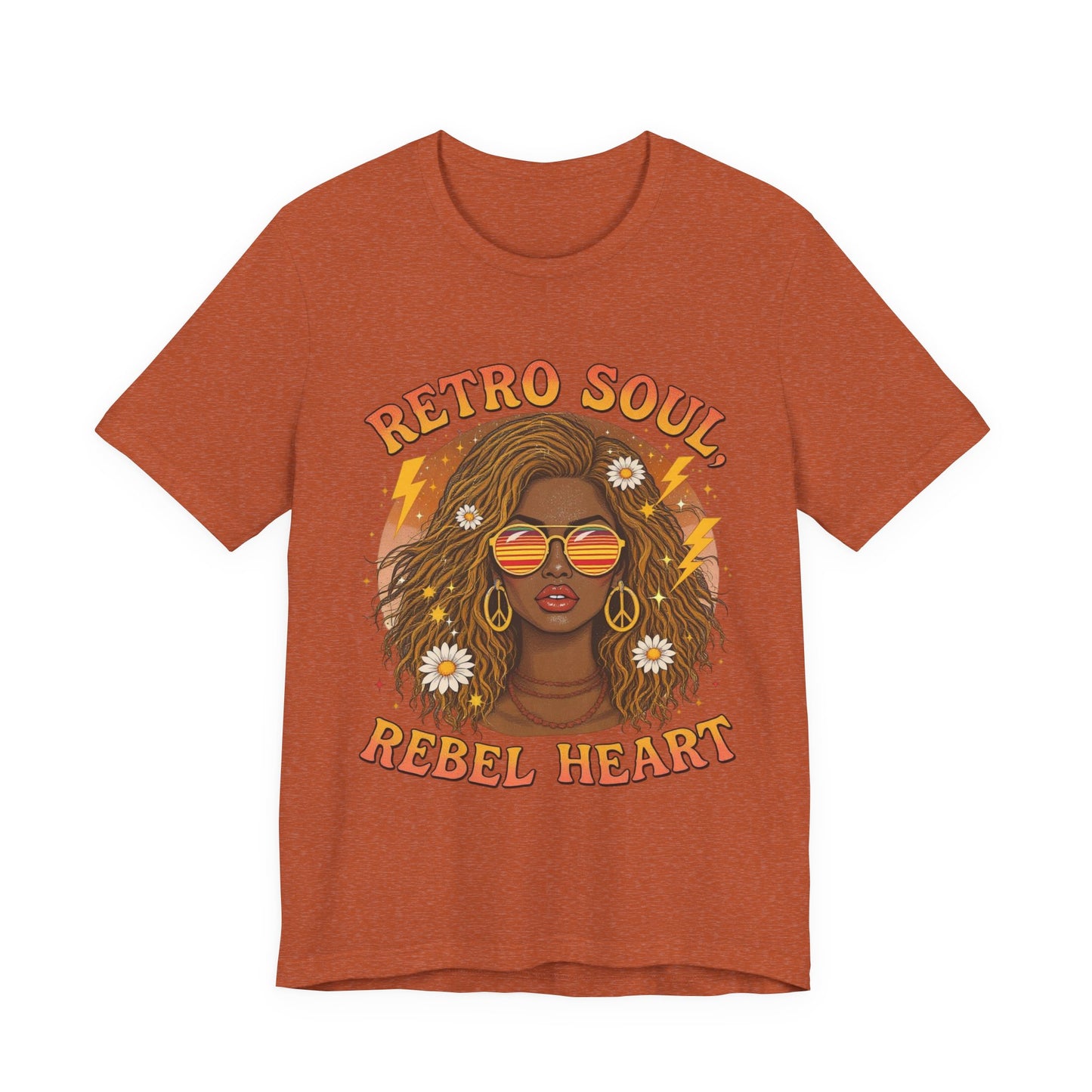 Retro Soul Rebel Heart Tee, Unisex Graphic T-Shirt, Vintage Inspired, Boho Chic, Music Lover's Gift, Summer Fashion