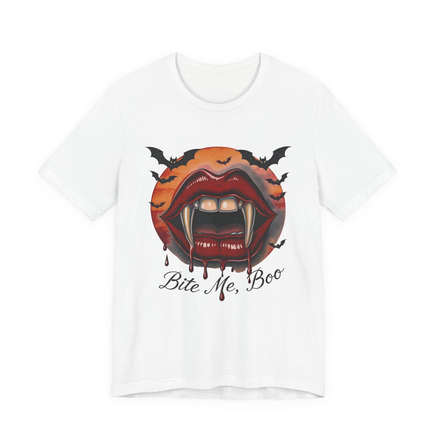 Halloween Graphic Tee, Bite Me Boo T-Shirt, Spooky Shirt, Unisex Casual Wear, Cute Halloween Top, Fall Festival Apparel