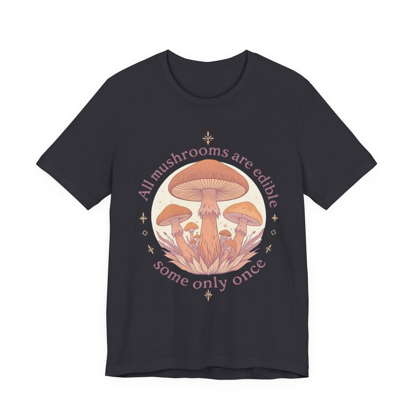 Mushroom Themed Unisex Tee - Edible Mushrooms Design, Casual Wear, Nature Lover Gift, Festival Outfit, Eco-Friendly Fashion