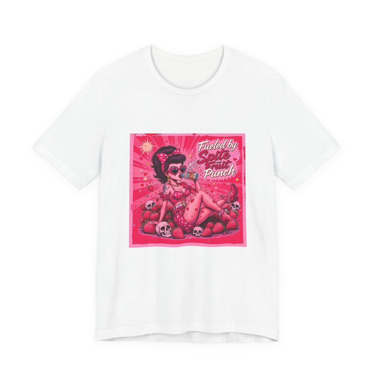 Sassy Pin-Up Tee: Fuelled by Coffee & Princess Vibes, Trendy Graphic Tee, Vintage Style Shirt, Perfect Gift for Coffee Lovers, Casual Wear