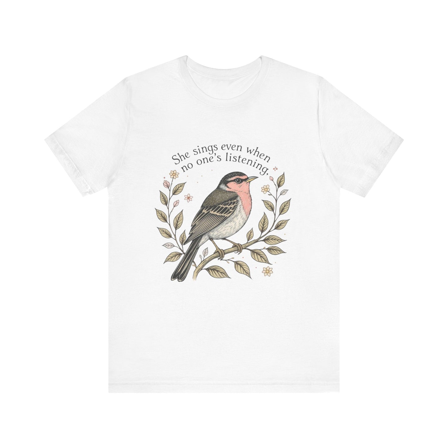 Nature-Inspired Inspirational T-Shirt, Bird Graphic Tee, Music Lovers Gift, Eco-Friendly Apparel, Casual Summer Style
