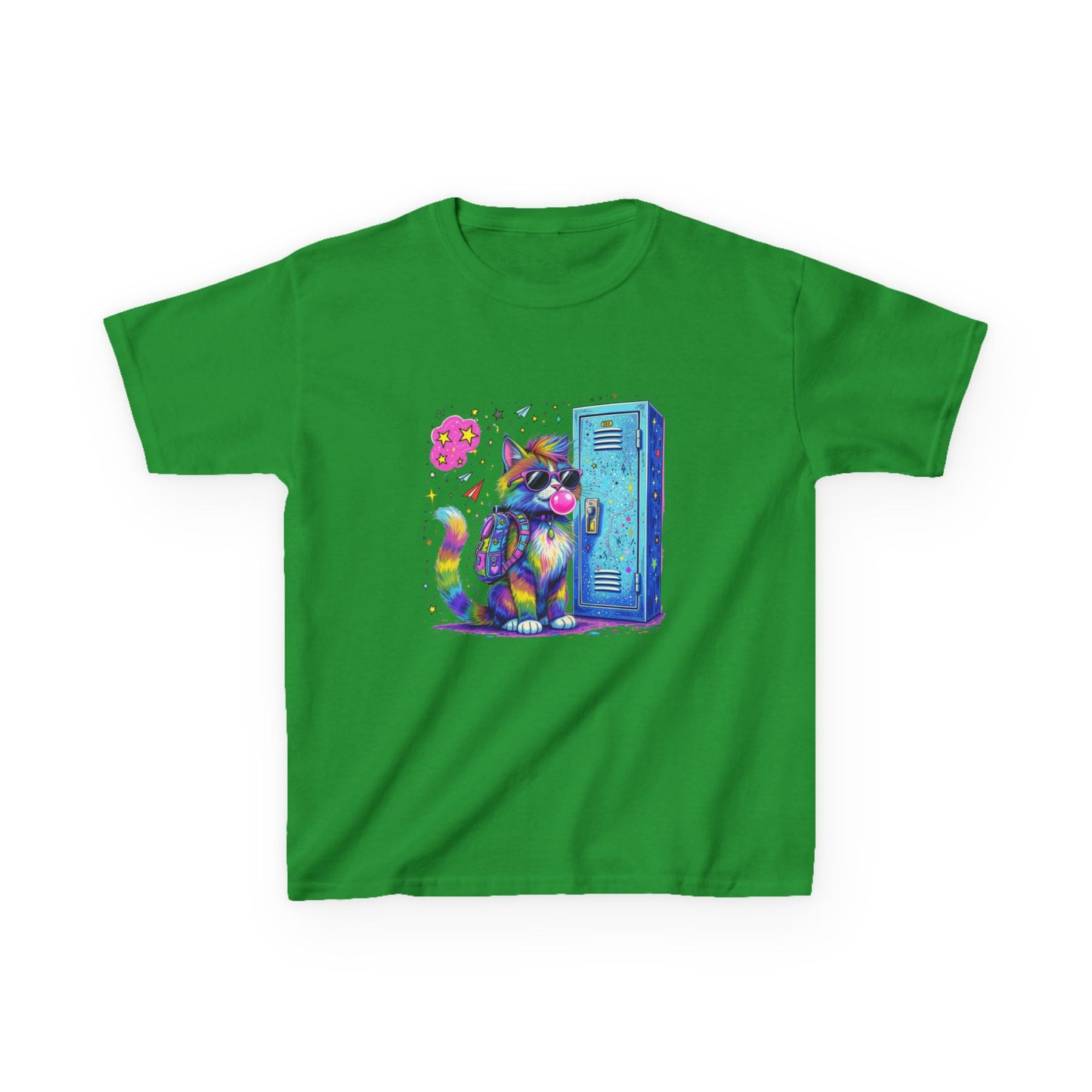 Cool Kat Kids Back-to-School Tee, Children's T-Shirt, Cat Graphic Tee, School Fashion, Kids Gift, Trendy Youth Apparel