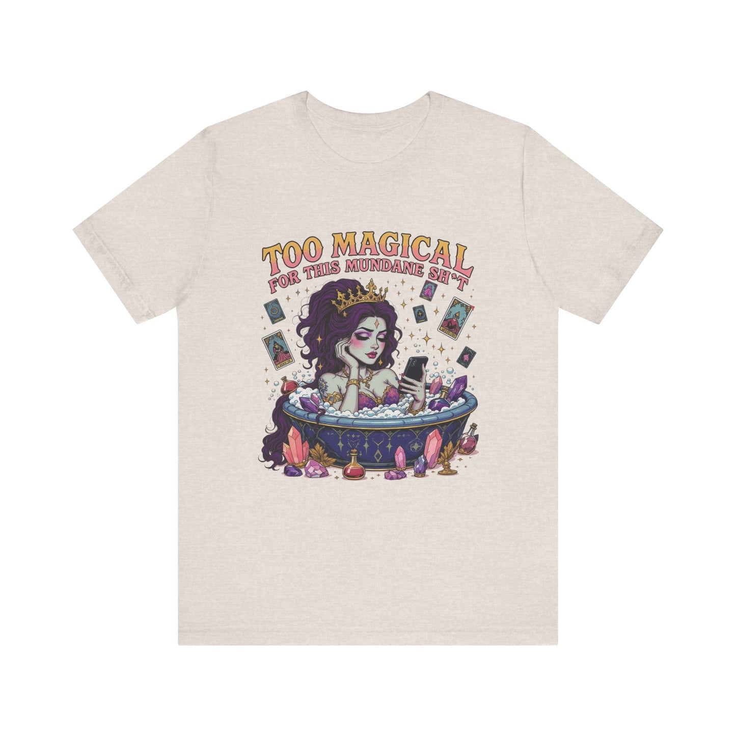 Too Magical Unisex Tee - Playful Graphic Shirt, Perfect for Parties, Witches, Halloween, Gift for Her, Casual Wear, Jade Style