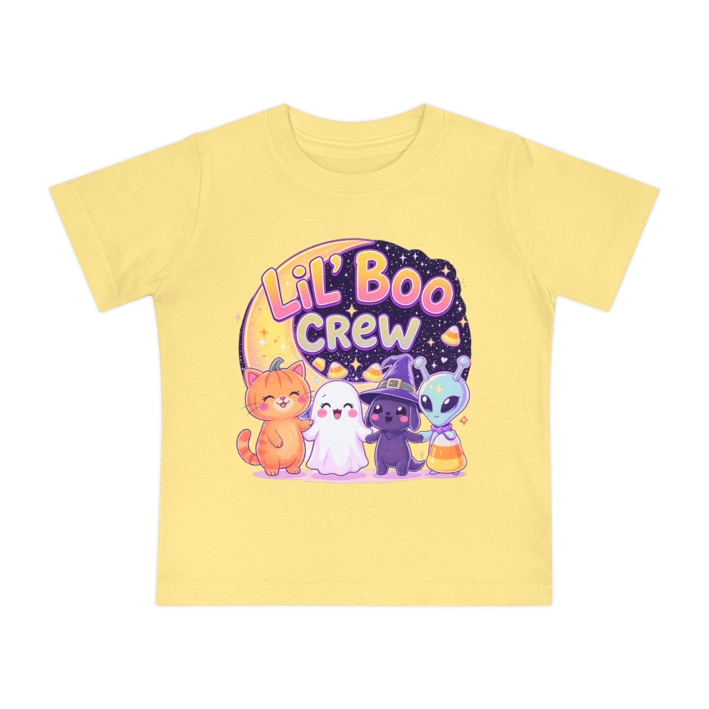 Lil Boo Crew Baby T-Shirt, Cute Halloween Kids Tee, Adorable Cat Ghost Alien Shirt, Toddler Fall Fashion, Spooky Baby Outfit