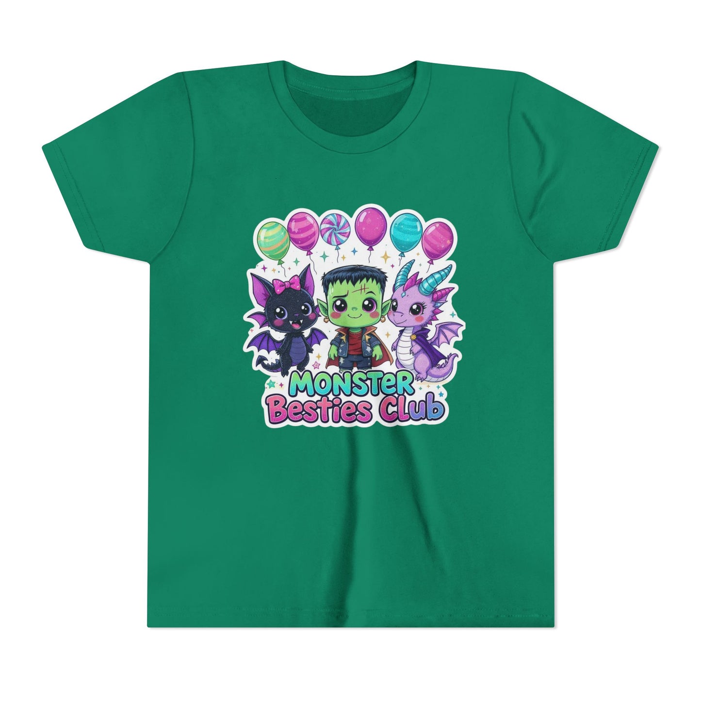 Monster Besties Club Halloween Tee, Kids Shirt, Children's Costume, Spooky Friends Graphic Top, Scary Creatures T-Shirt