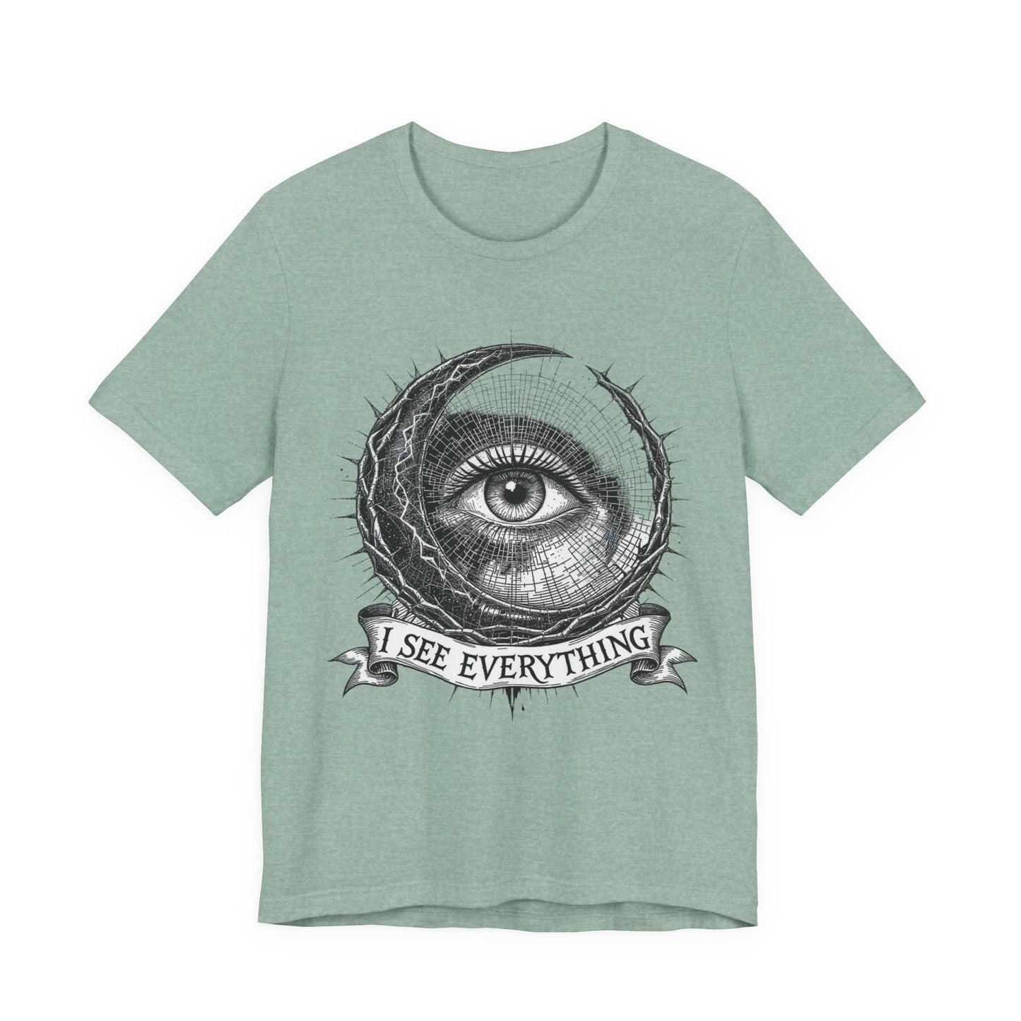 Unisex Eye Design Tee, I See Everything Shirt, Gift for Mindfulness, Casual Wear, Unique Graphic Tee, Spiritual Clothing