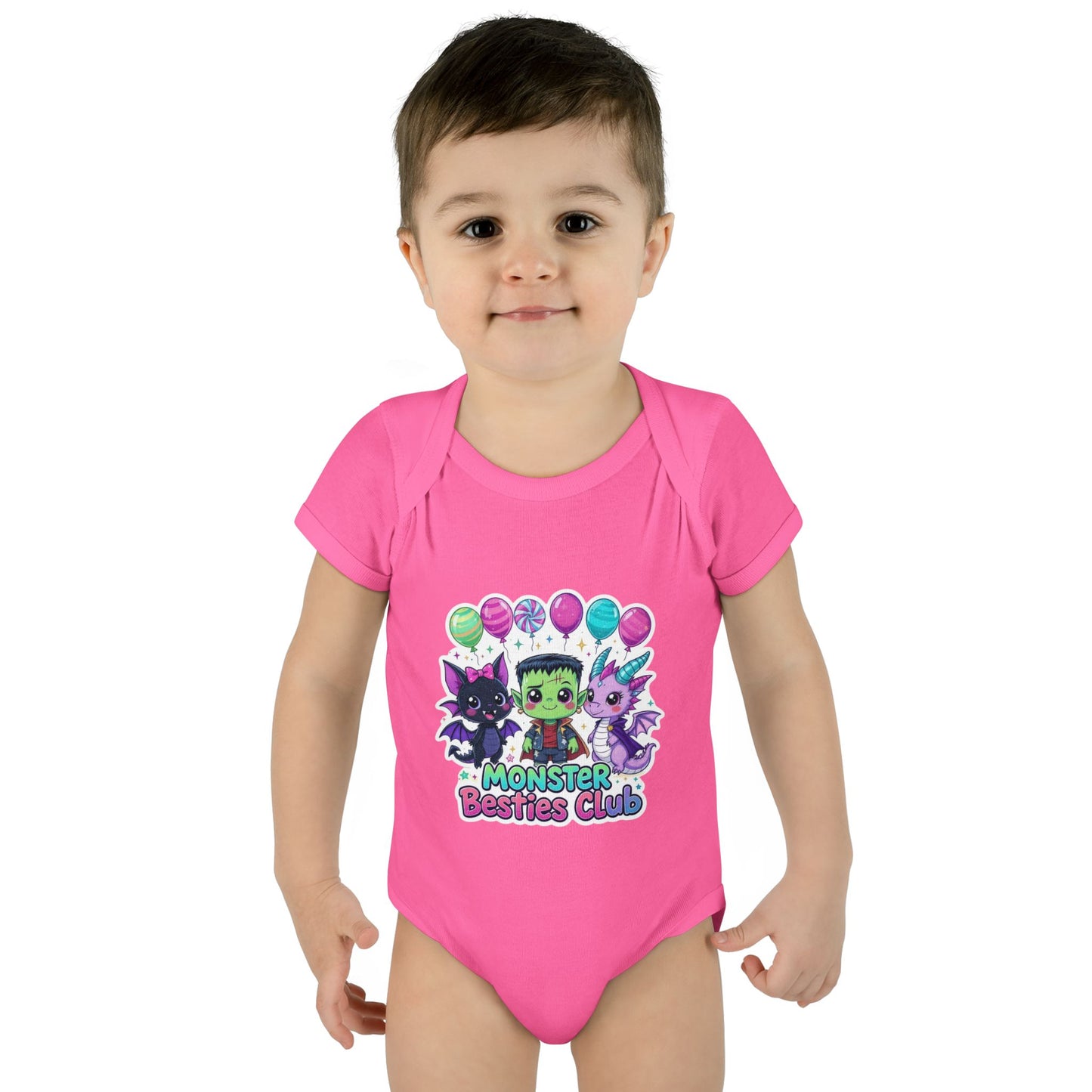 Adorable Monster Themed Baby Bodysuit