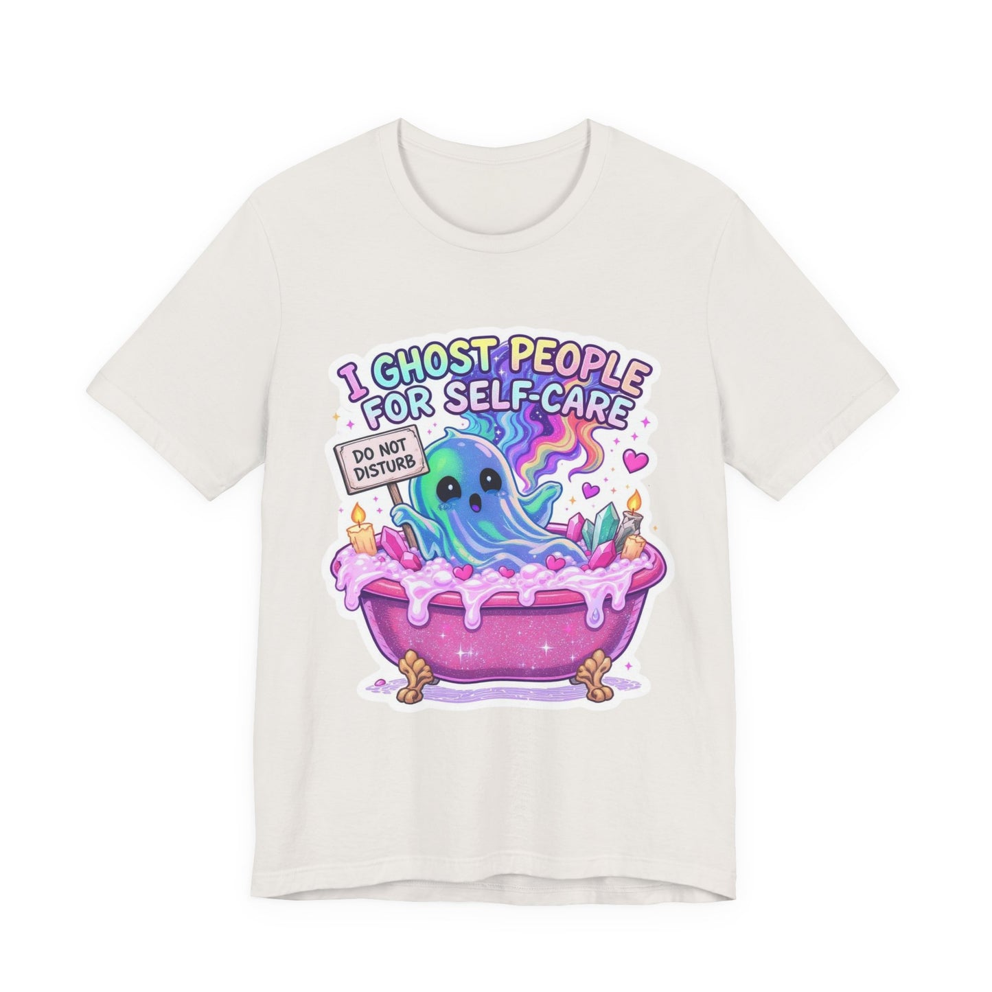 Cute Ghost Self-Care Tee, Unisex Graphic T-Shirt, Halloween Shirt, Self-Love Gift, Quirky Apparel
