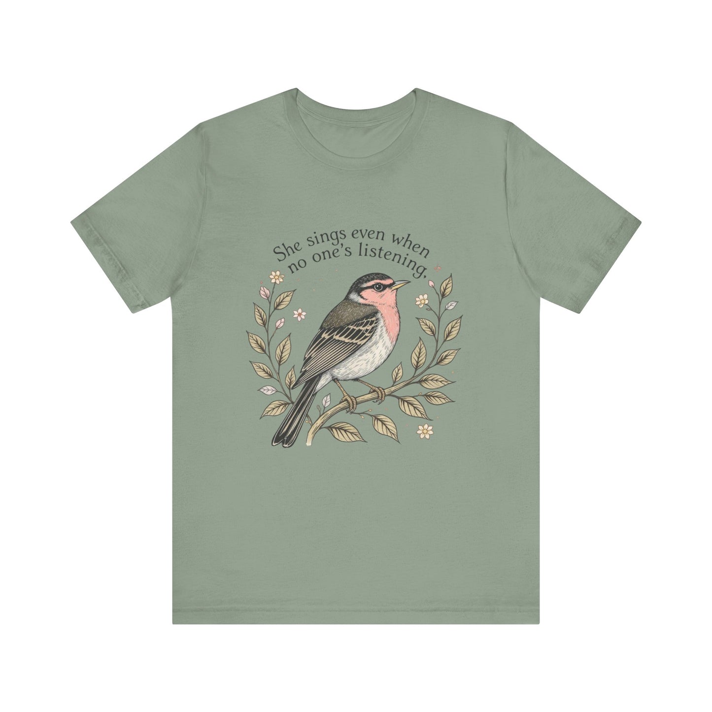 Nature-Inspired Inspirational T-Shirt, Bird Graphic Tee, Music Lovers Gift, Eco-Friendly Apparel, Casual Summer Style