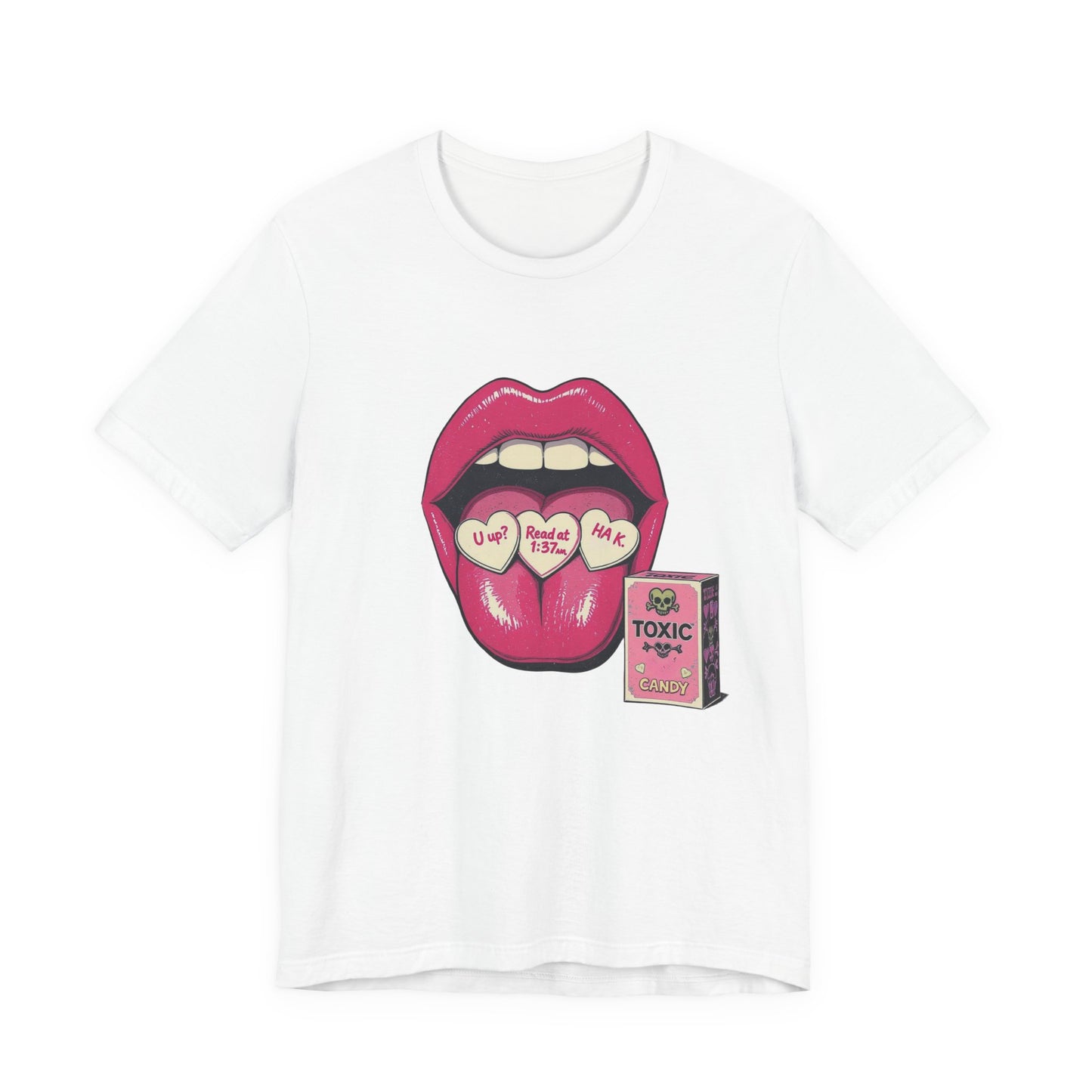Toxic Love Short Sleeve Tee, Funny Graphic Tee, Unisex T-Shirt for Valentine's Day, Casual Wear, Quirky Gift Idea