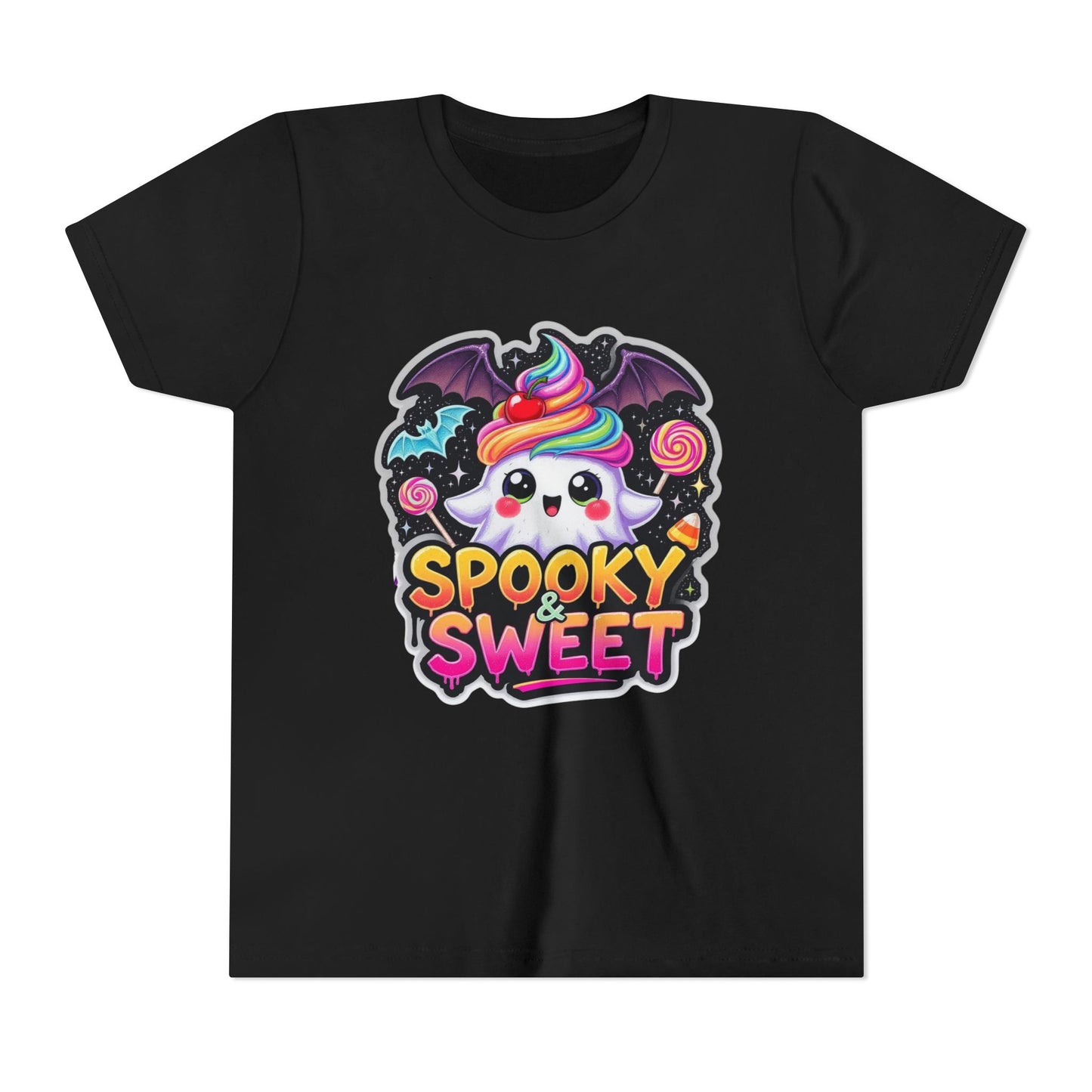 Spooky and Sweet Youth Tee, Halloween Shirt for Kids, Creepy Cute Children's T-Shirt, Fun Scary Graphic Top, Halloween Party Clothing