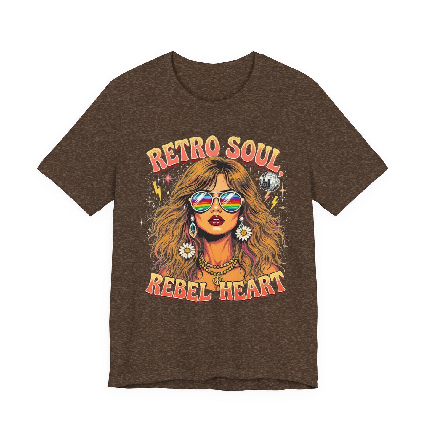 Retro Soul Rebel Heart Tee | Boho Vintage T-Shirt, Summer Festival Wear, Music Lover Gift, Unisex Graphic Tee, Retro Fashion Top