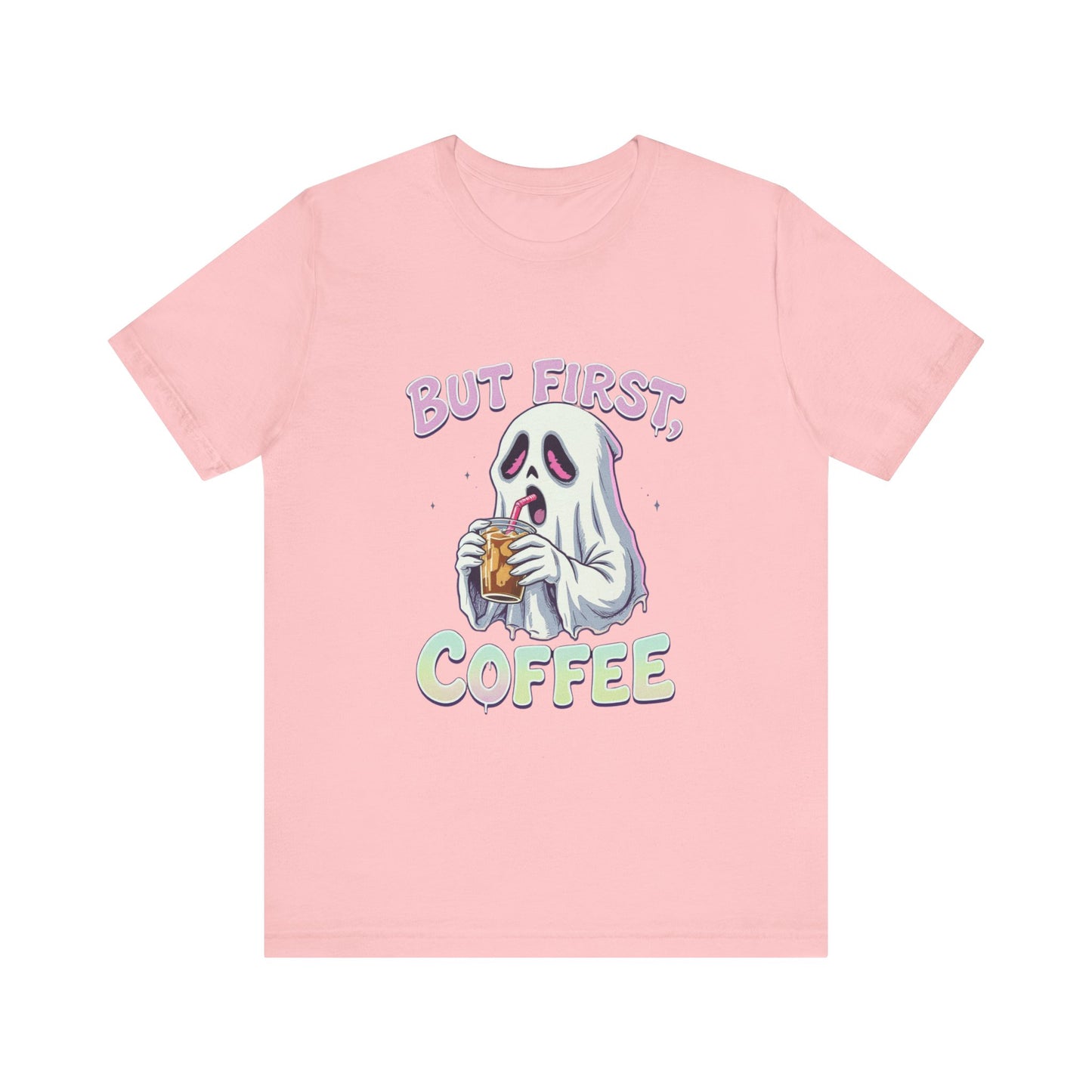 Spooky Coffee Lover Tee, Funny Graphic T-Shirt, Halloween Outfit, Gift for Coffee Lovers, Cute Ghost Design
