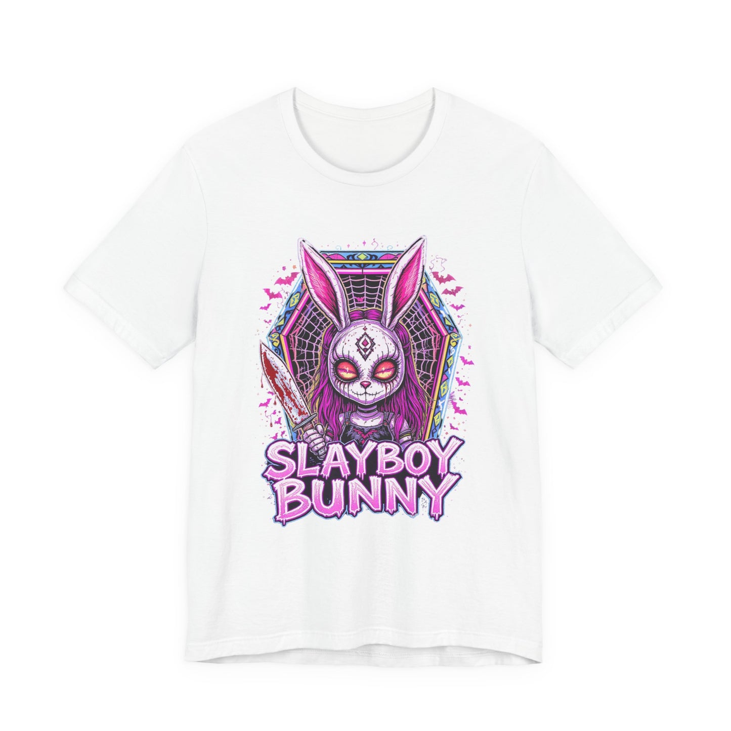 Slayboy Bunny T-Shirt - Unisex Jersey Tee, Funny Graphic Tee, Gift for Bunny Lovers, Halloween Outfit, Statement Shirt