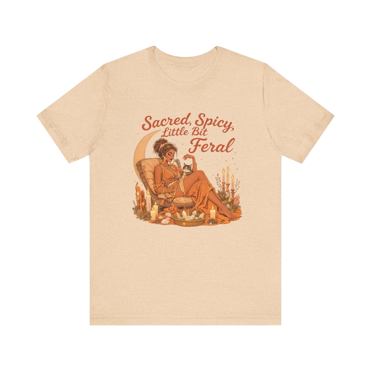 Sacred Spicy Feral Tee | Boho Graphic T-Shirt, Relaxed Vibe Top for Free Spirits, Gift for Her, Summer Style