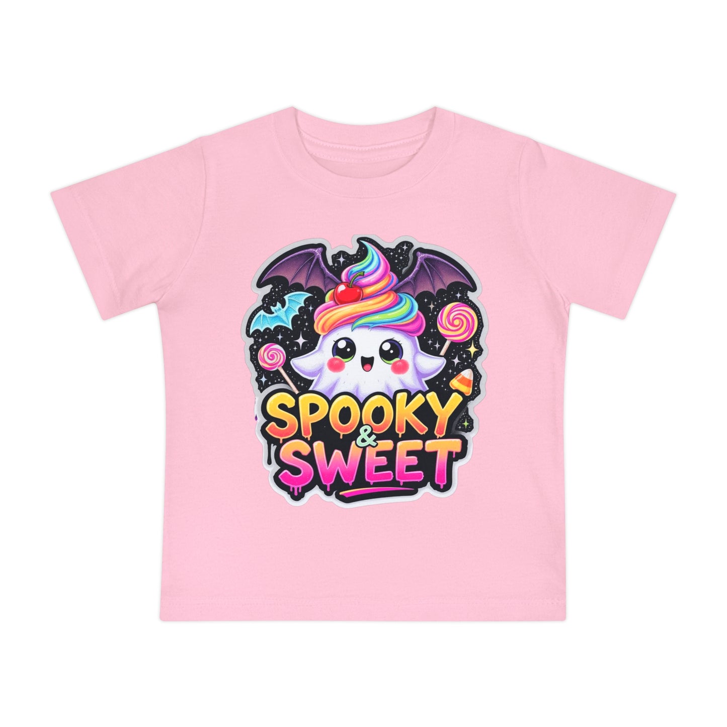 Spooky & Sweet Baby T-Shirt, Cute Ghost Tee, Halloween Outfit, Toddler Bat Shirt, Adorable Kids Apparel, Fun Party Wear