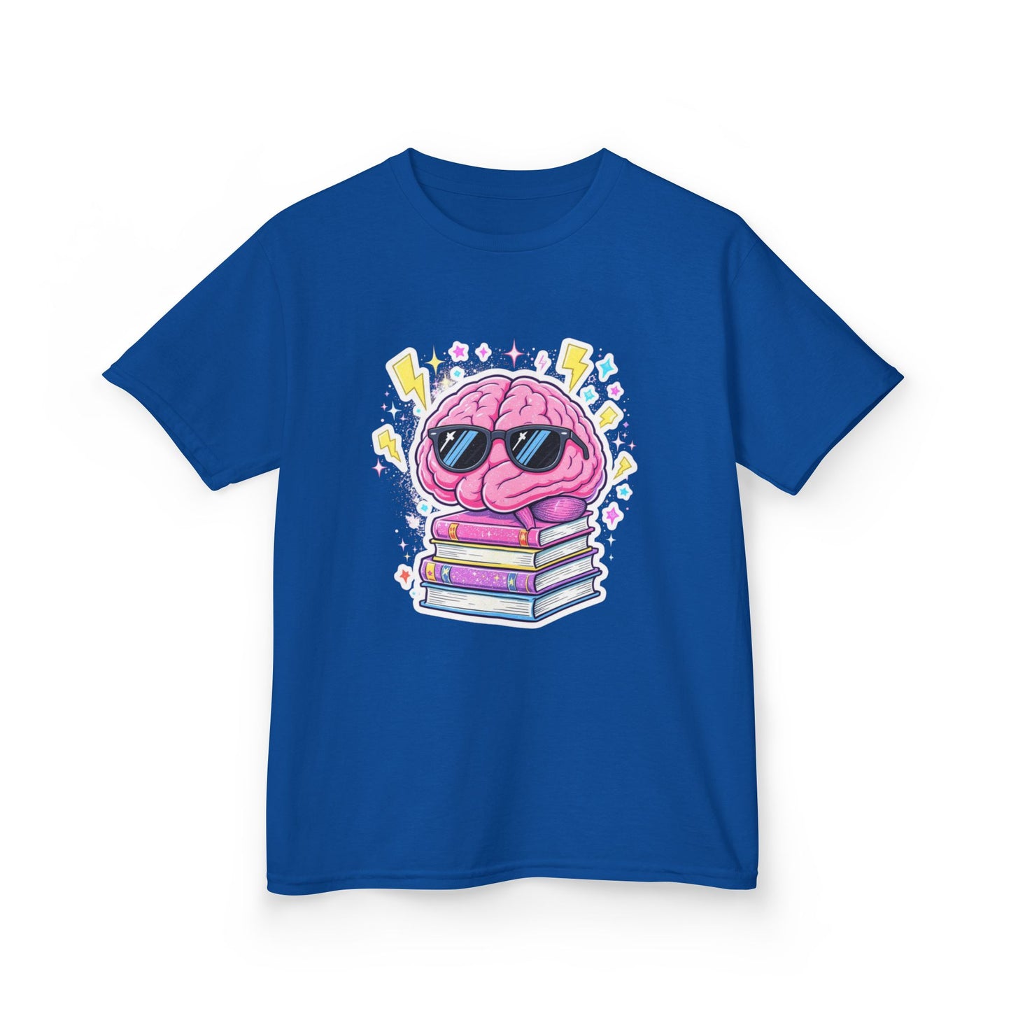 Cool Brainy Kids Tee - Fun Graphic T-Shirt for Students, Gift for Book Lovers, Classroom Wear, Science Theme, Back to School