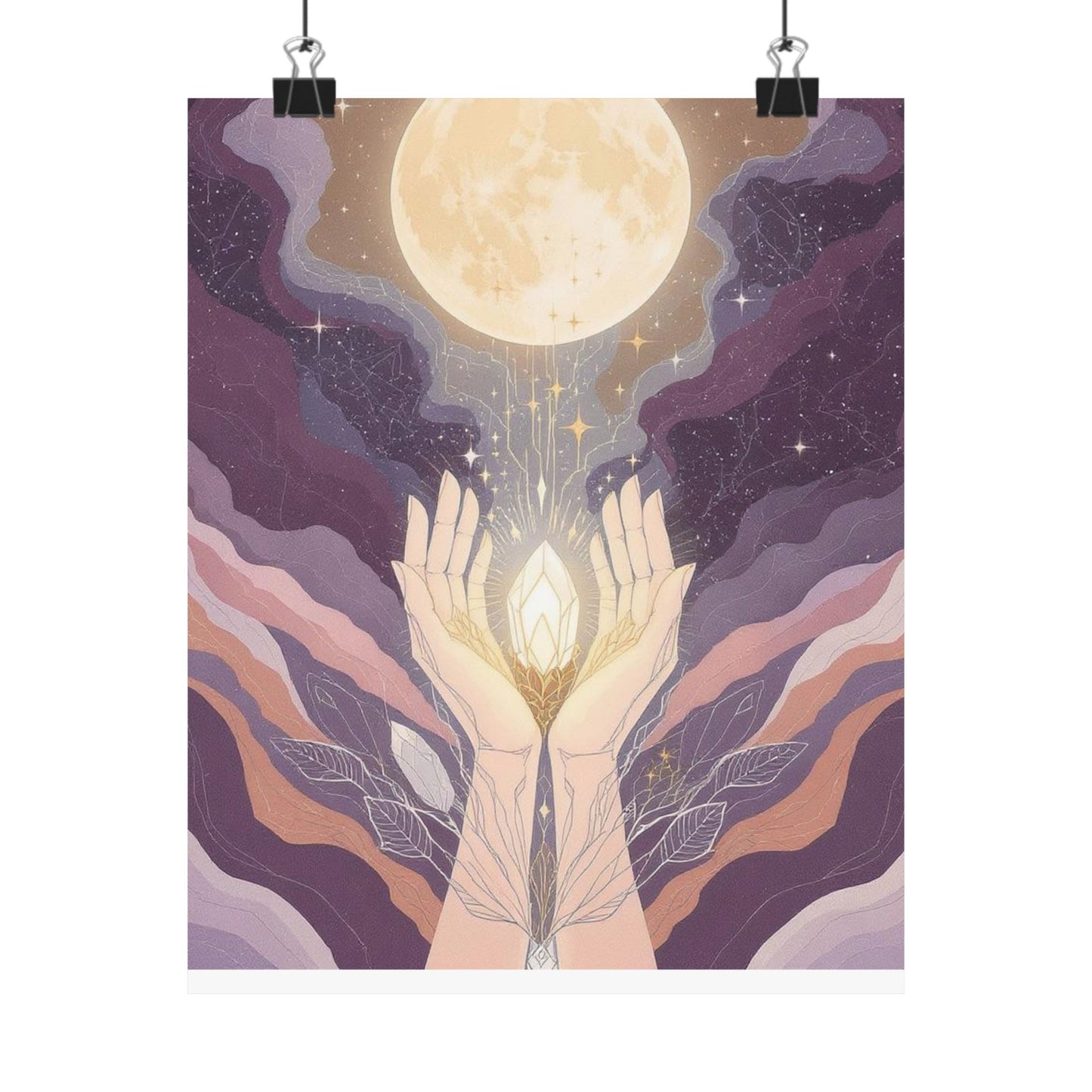 Celestial Hands Matte Vertical Posters, Boho Wall Art, Astrology Decor, Minimalist Prints, Moon Phase Artwork