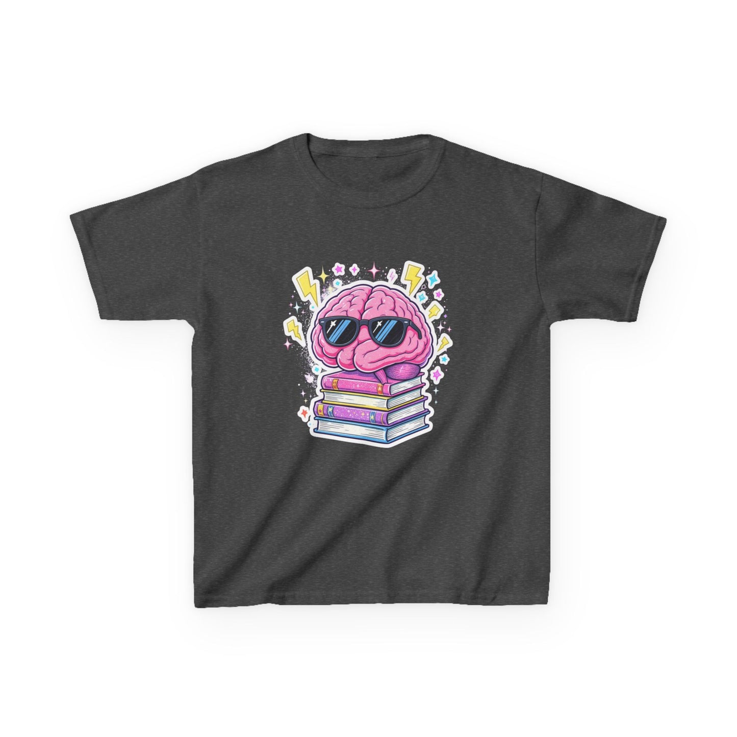 Cool Brainy Kids Tee - Fun Graphic T-Shirt for Students, Gift for Book Lovers, Classroom Wear, Science Theme, Back to School