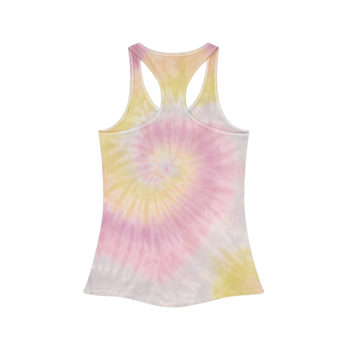 Whimsical Tie Dye Racerback Tank Top with Magical Book Design, Summer Apparel, Gift for Book Lovers, Festival Wear, Comfortable Workout Top