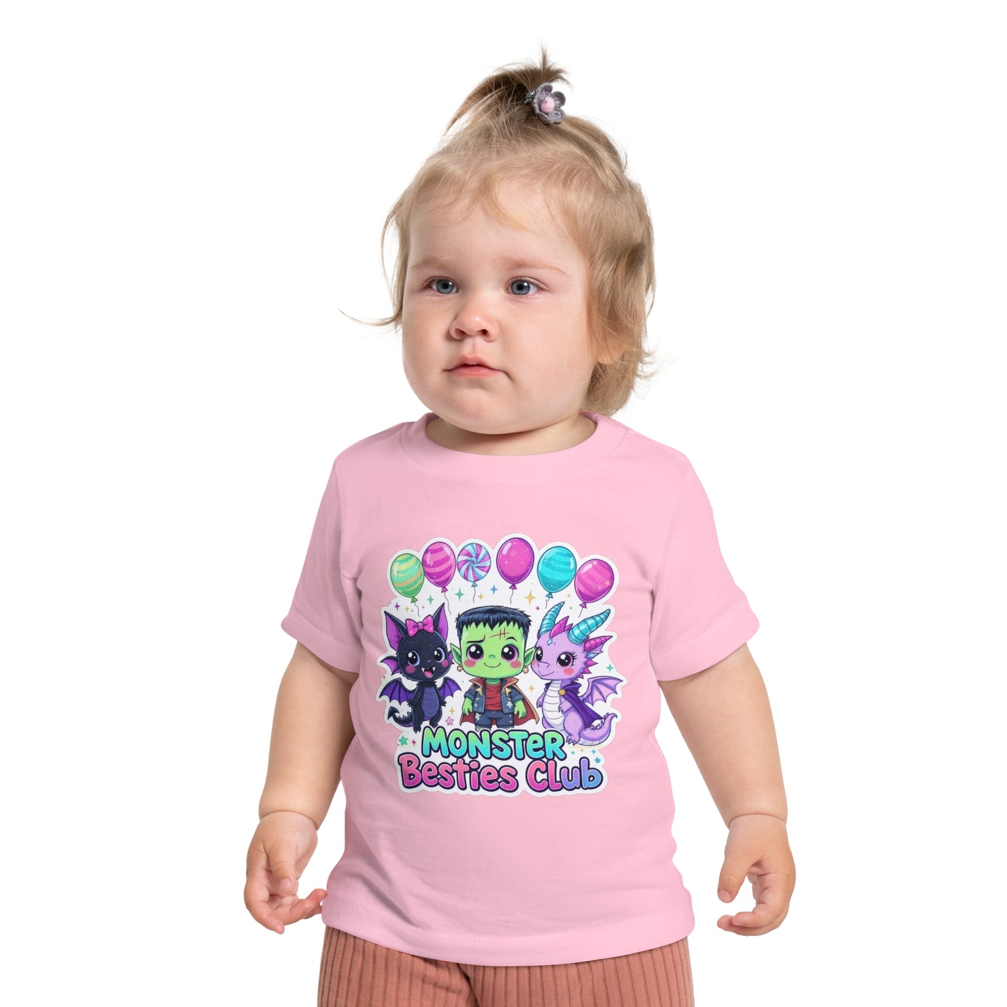 Adorable Monster Besties Club Baby T-Shirt, Cute Kids Tee, Birthday Gift, Halloween Outfit, Playful Apparel