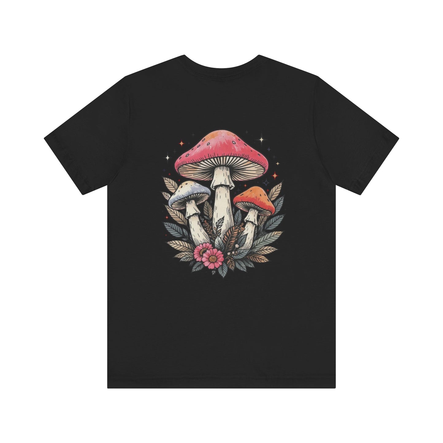 Mushroom Art Tee, Unisex Graphic T-Shirt, Boho Style Apparel, Nature Lover Gift, Festival Outfit, Comfortable Casual Wear