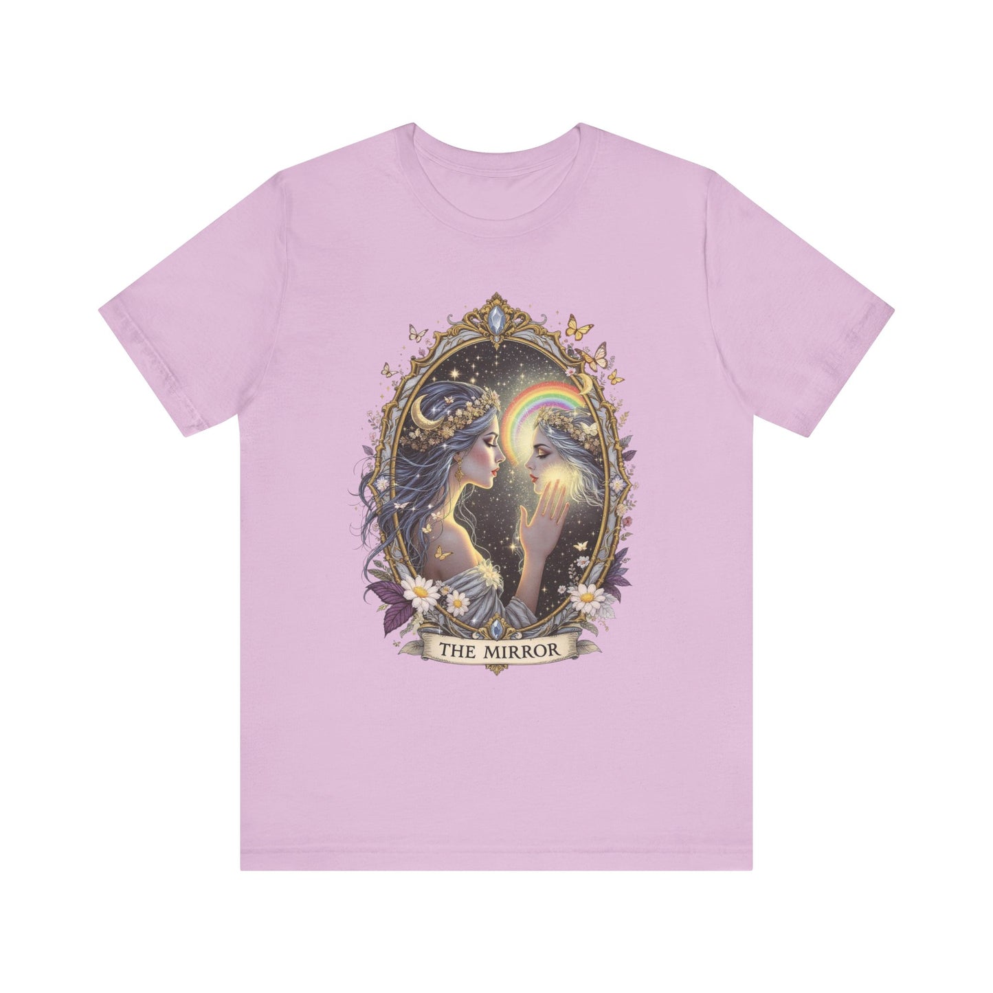 Enchanting Mirror Graphic Tee for Dreamers, Boho T-shirt, Magical Vibes, Gift for Her, Self-Discovery Top, Pride T-Shirt