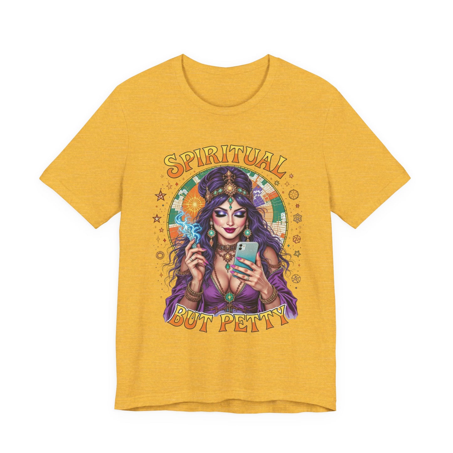 Spiritual But Petty Tee | Witchy Unisex Shirt | Orange Graphic Tee | Gift for Her | Boho Style
