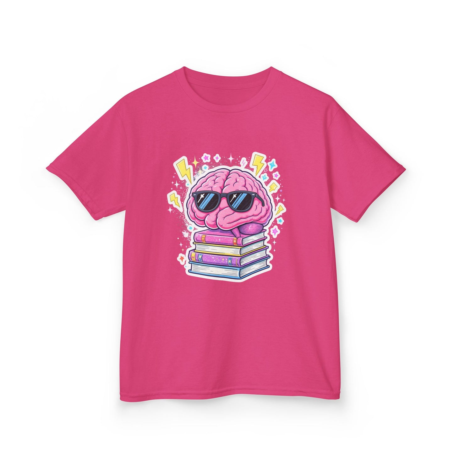 Cool Brainy Kids Tee - Fun Graphic T-Shirt for Students, Gift for Book Lovers, Classroom Wear, Science Theme, Back to School