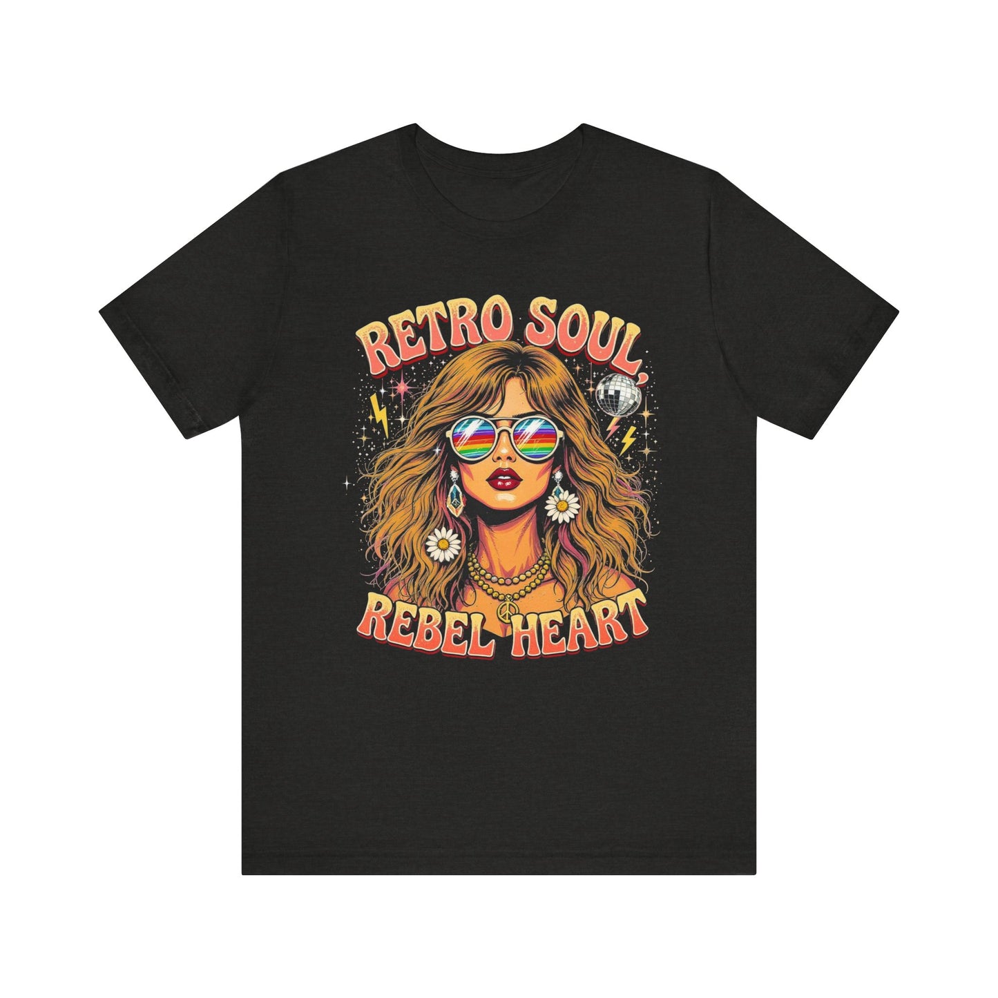Retro Soul Rebel Heart Tee | Boho Vintage T-Shirt, Summer Festival Wear, Music Lover Gift, Unisex Graphic Tee, Retro Fashion Top