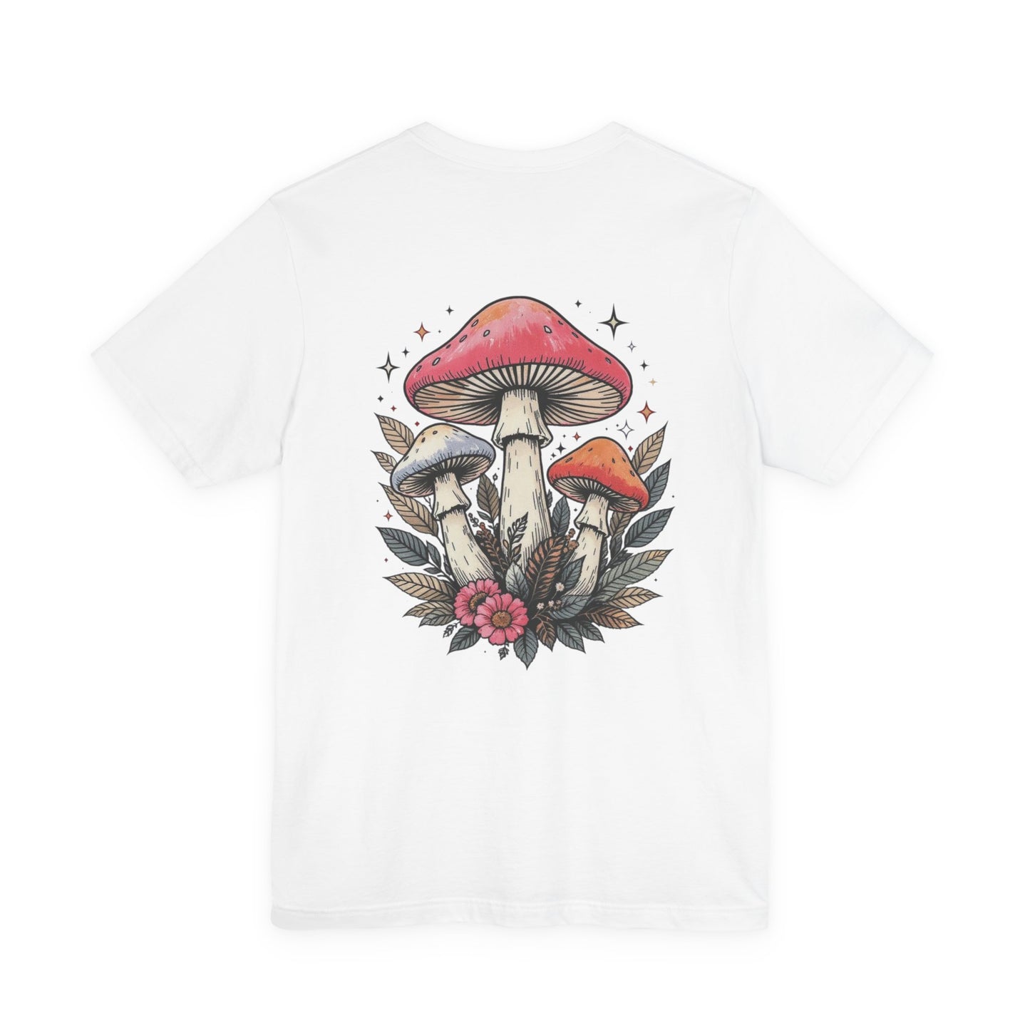 Mushroom Art Tee, Unisex Graphic T-Shirt, Boho Style Apparel, Nature Lover Gift, Festival Outfit, Comfortable Casual Wear