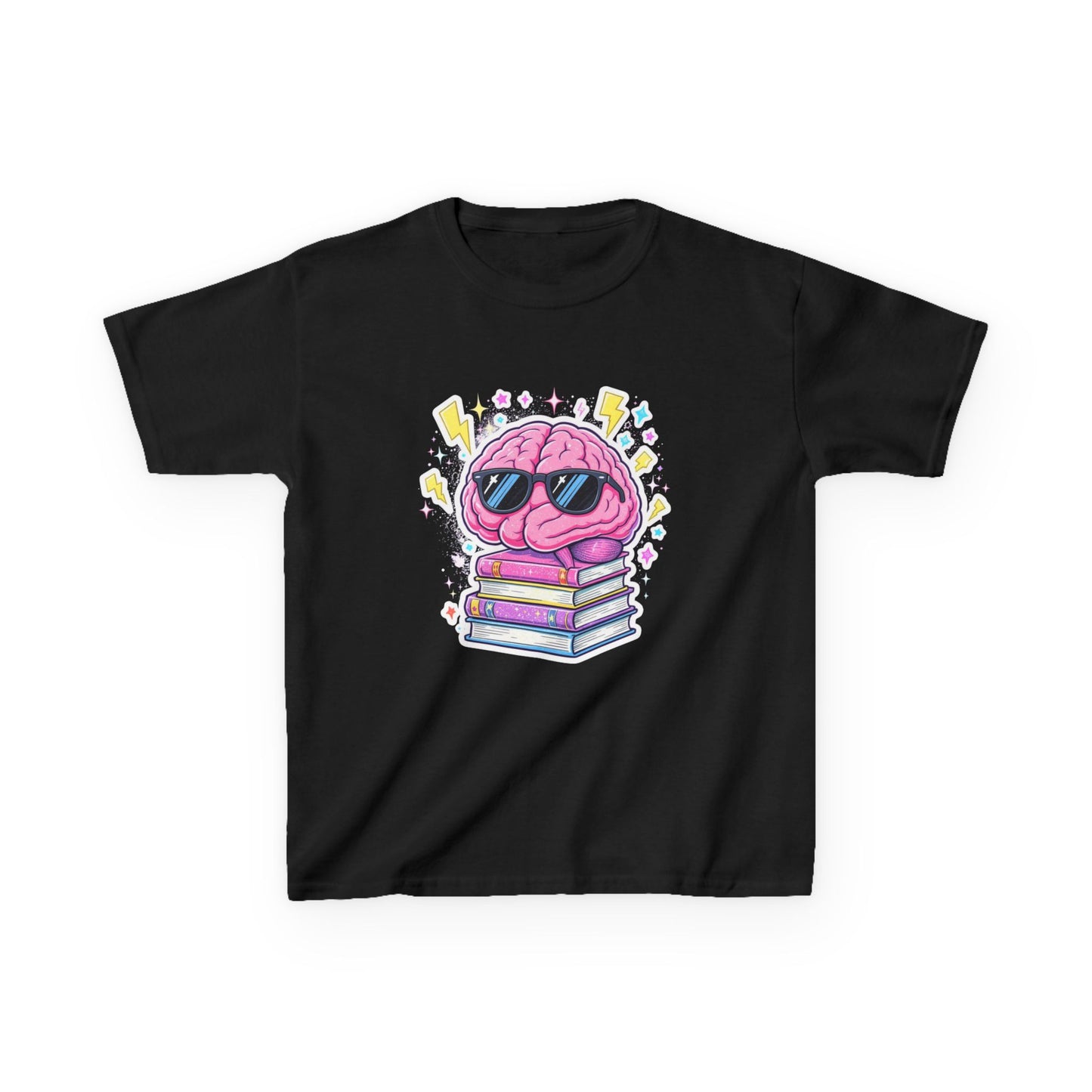 Cool Brainy Kids Tee - Fun Graphic T-Shirt for Students, Gift for Book Lovers, Classroom Wear, Science Theme, Back to School