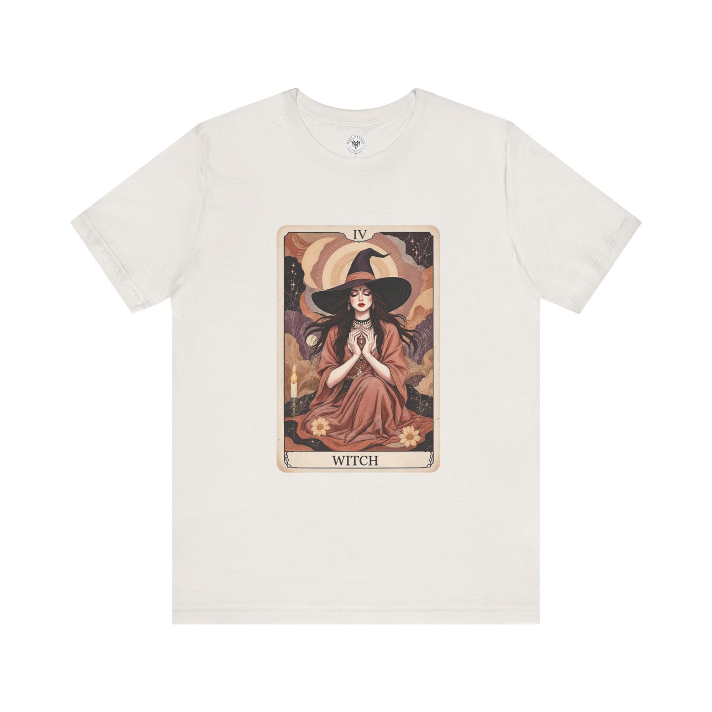 Witch Graphic Tee - Unisex Jersey Short Sleeve T-Shirt, Spooky Casual Wear, Tarot Card Style, Great for Halloween, Gift for Witches