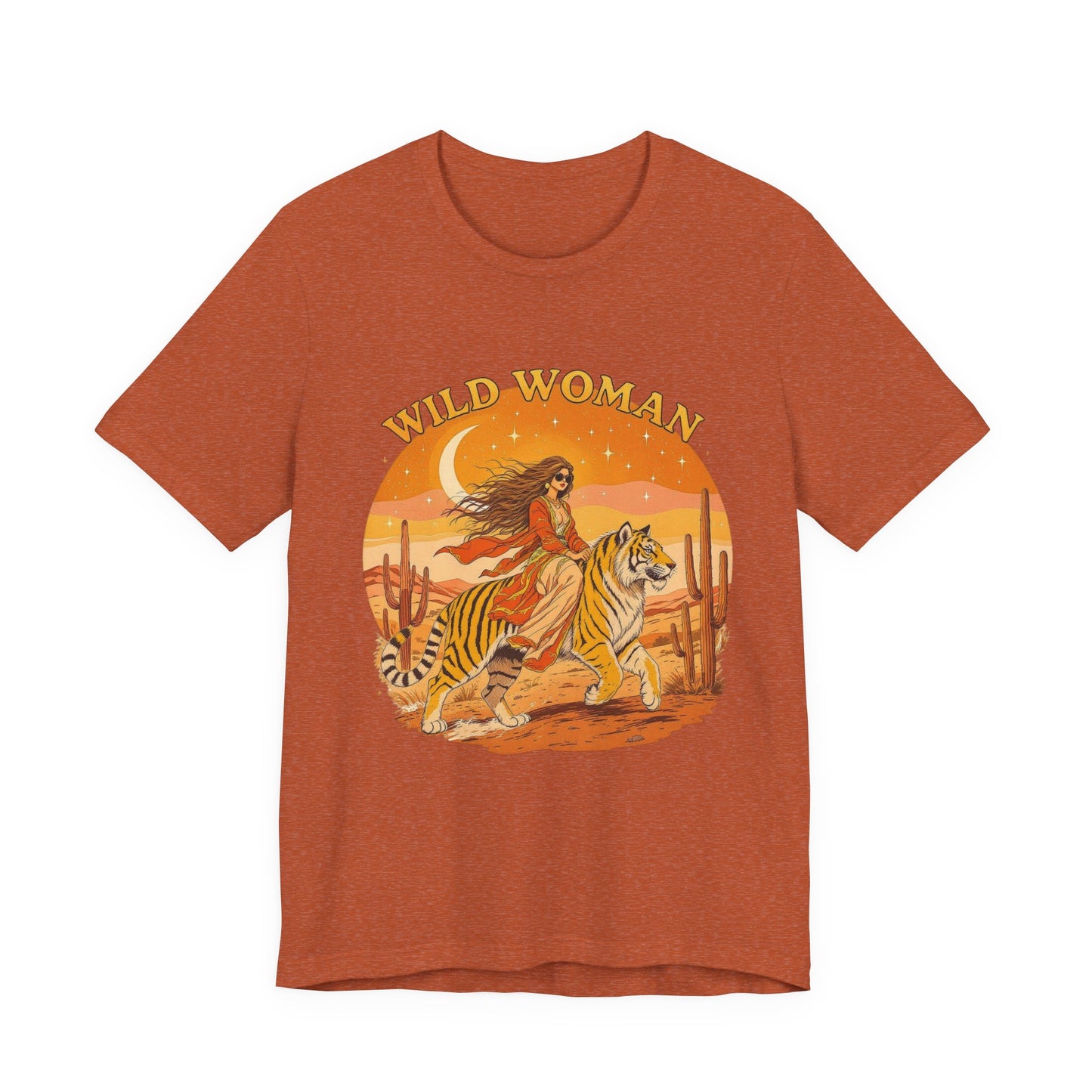 Wild Woman Graphic Tee - Unisex Jersey Short Sleeve Shirt, Bohemian Style, Casual Wear, Gift for Adventurers, Festival Attire