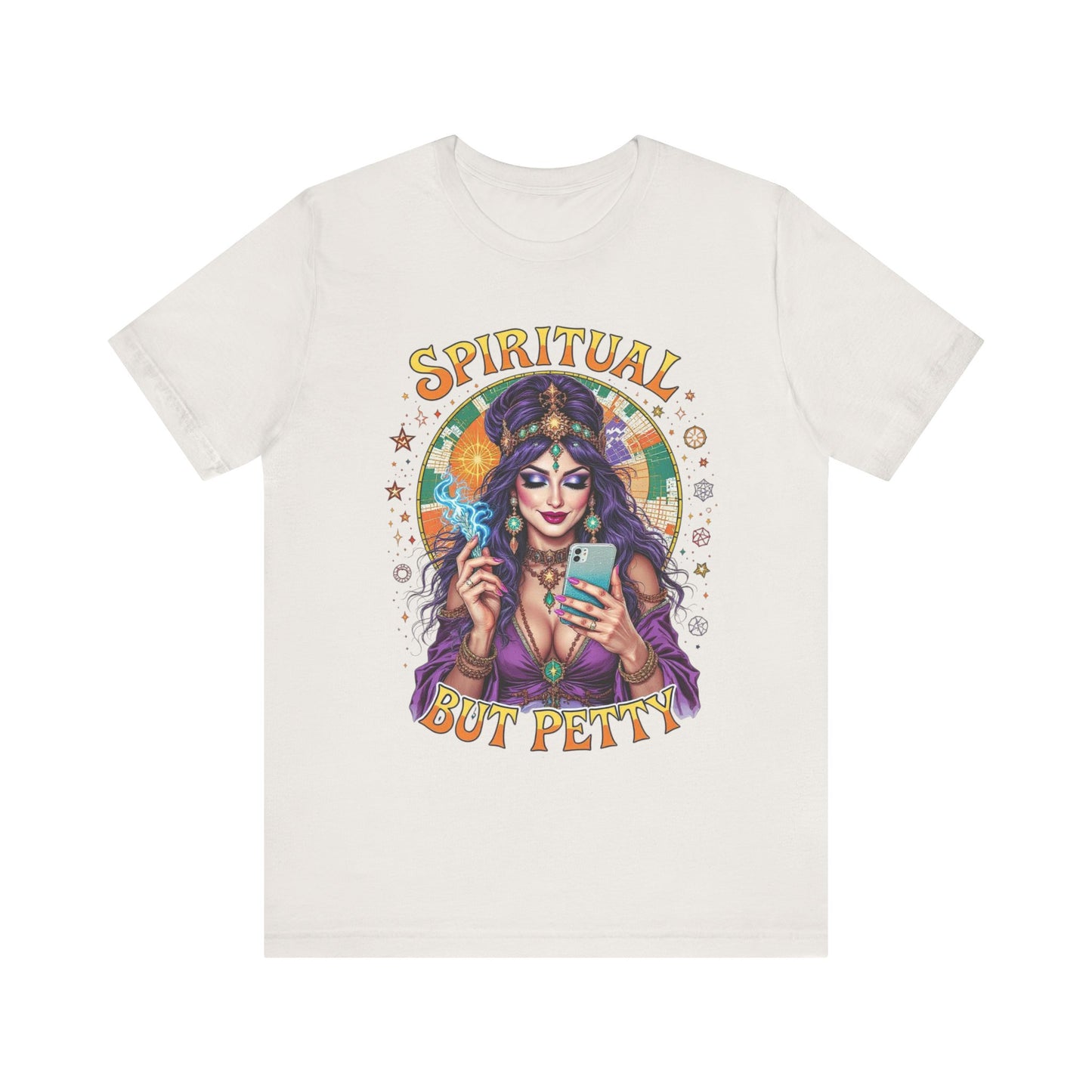 Spiritual But Petty Tee | Witchy Unisex Shirt | Orange Graphic Tee | Gift for Her | Boho Style