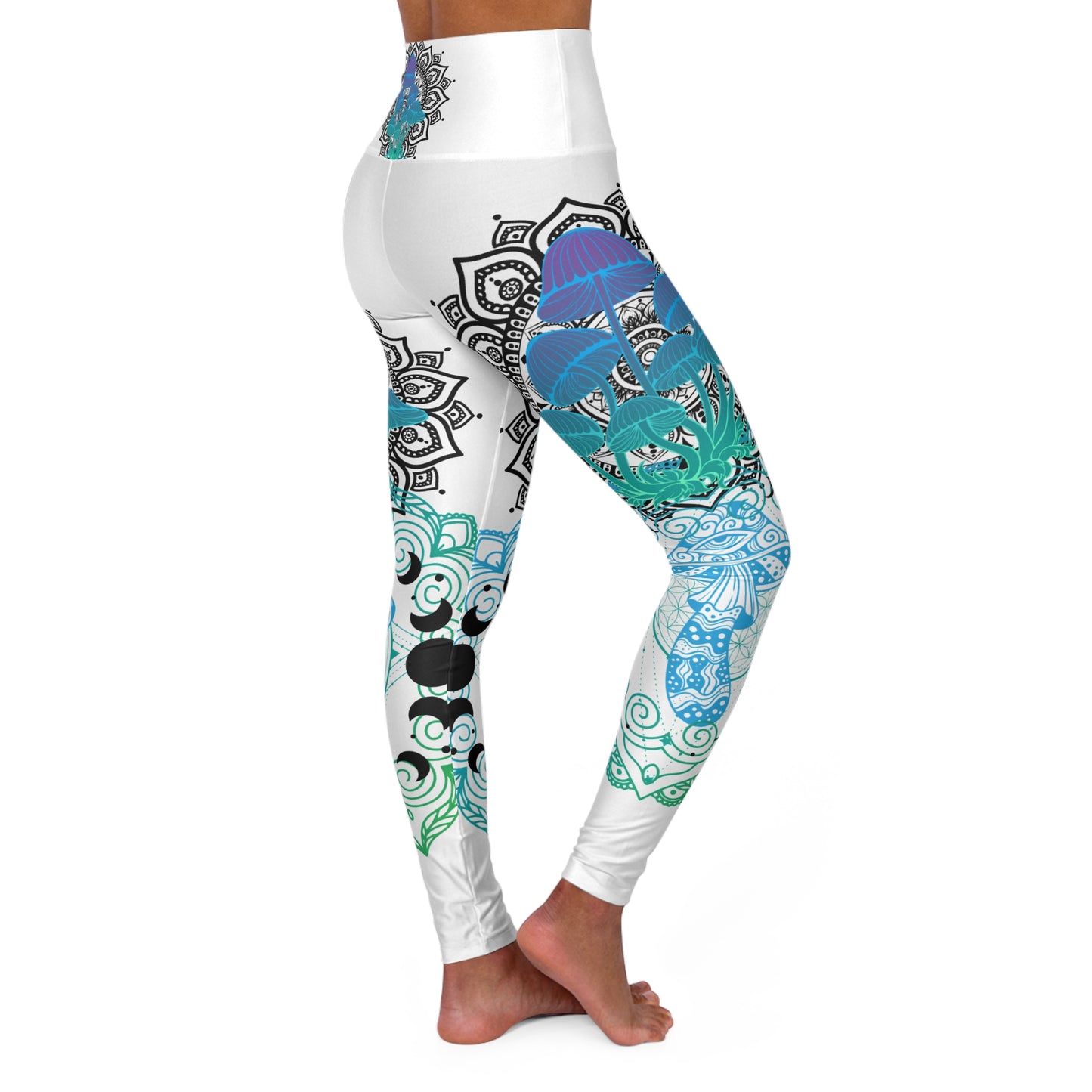 Mushroom High Waisted Yoga Leggings (AOP)