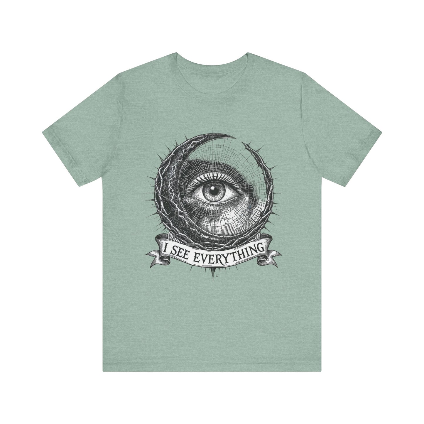 Unisex Eye Design Tee, I See Everything Shirt, Gift for Mindfulness, Casual Wear, Unique Graphic Tee, Spiritual Clothing