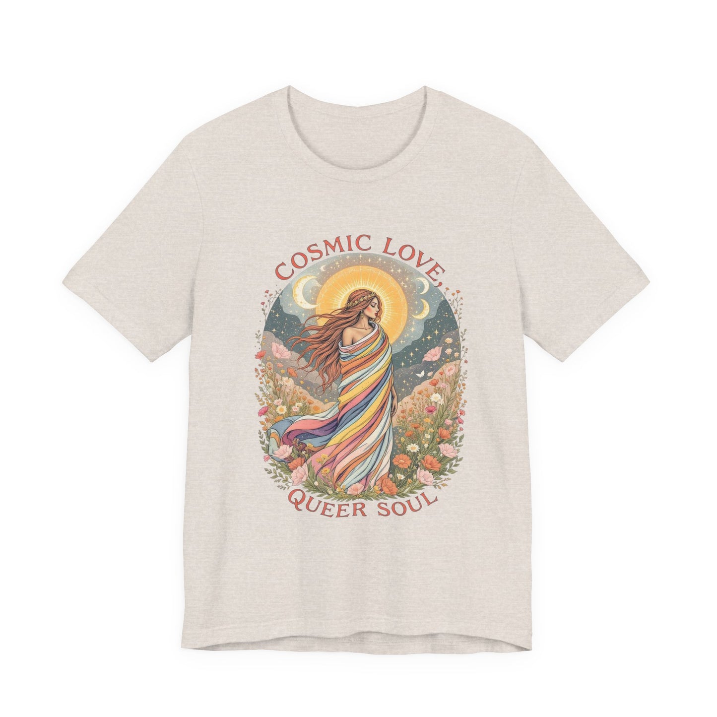 Cosmic Love Queer Soul Tee, Unisex Graphic Shirt, LGBTQ+ Pride T-Shirt, Festival Wear, Casual Summer Tee, Unique Gift Idea